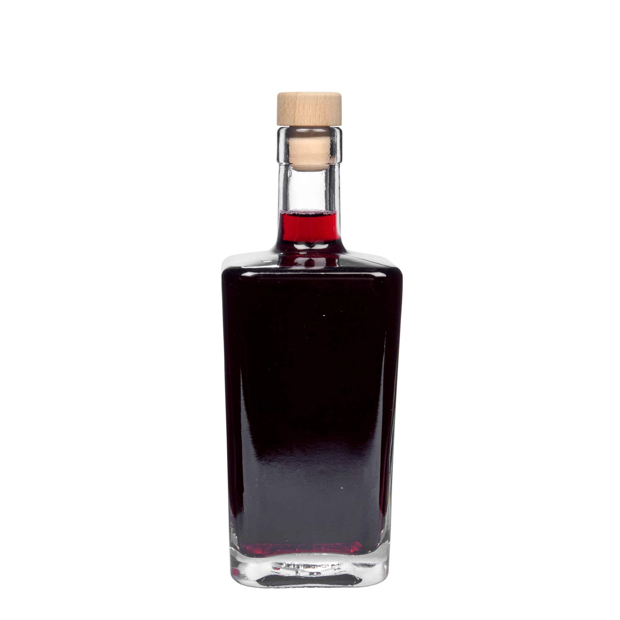 500 ml lasipullo 'Noel', neliö, suu: korkki