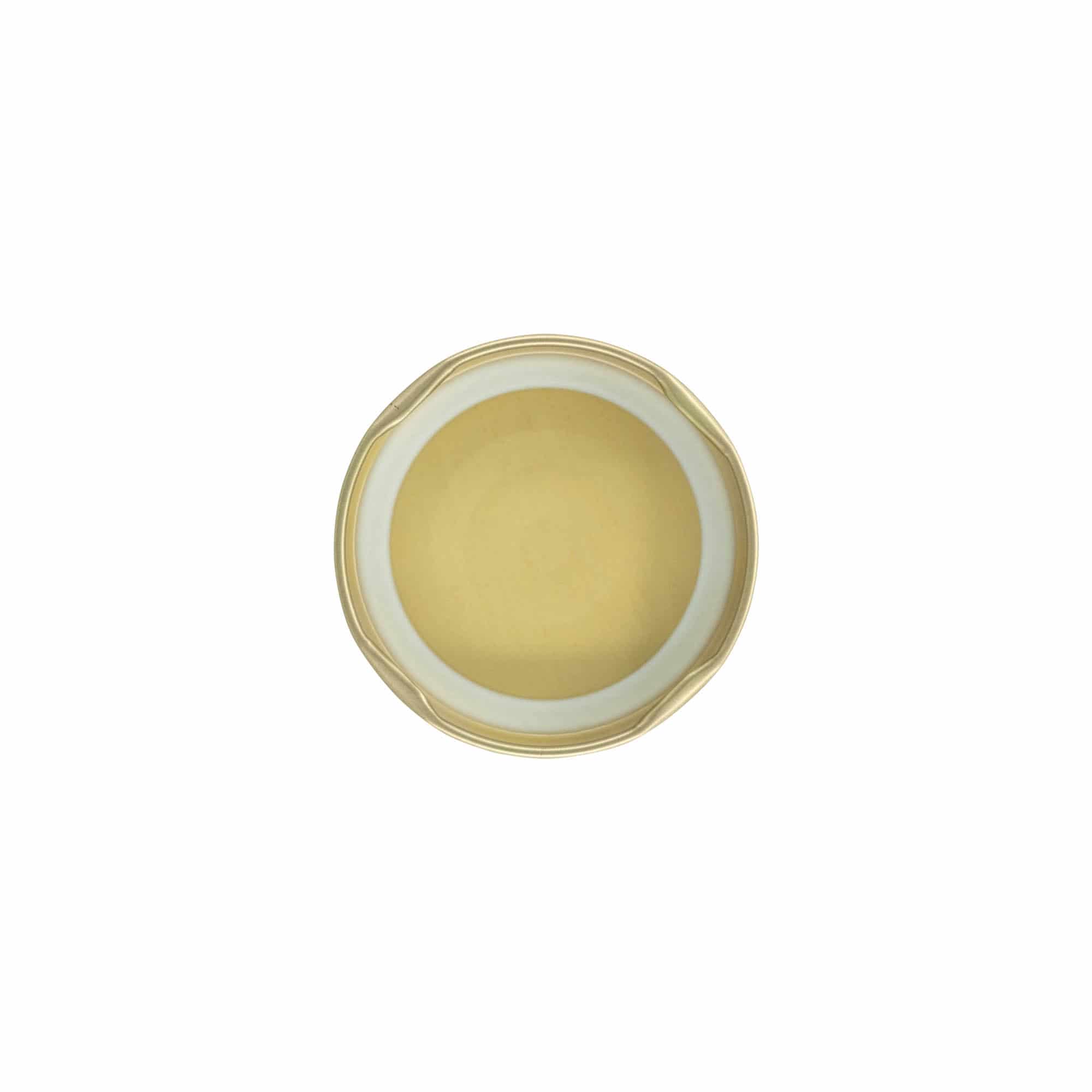 Twist-Off-kansi, valkoinen pelti, kulta, suuaukolle: TO 58