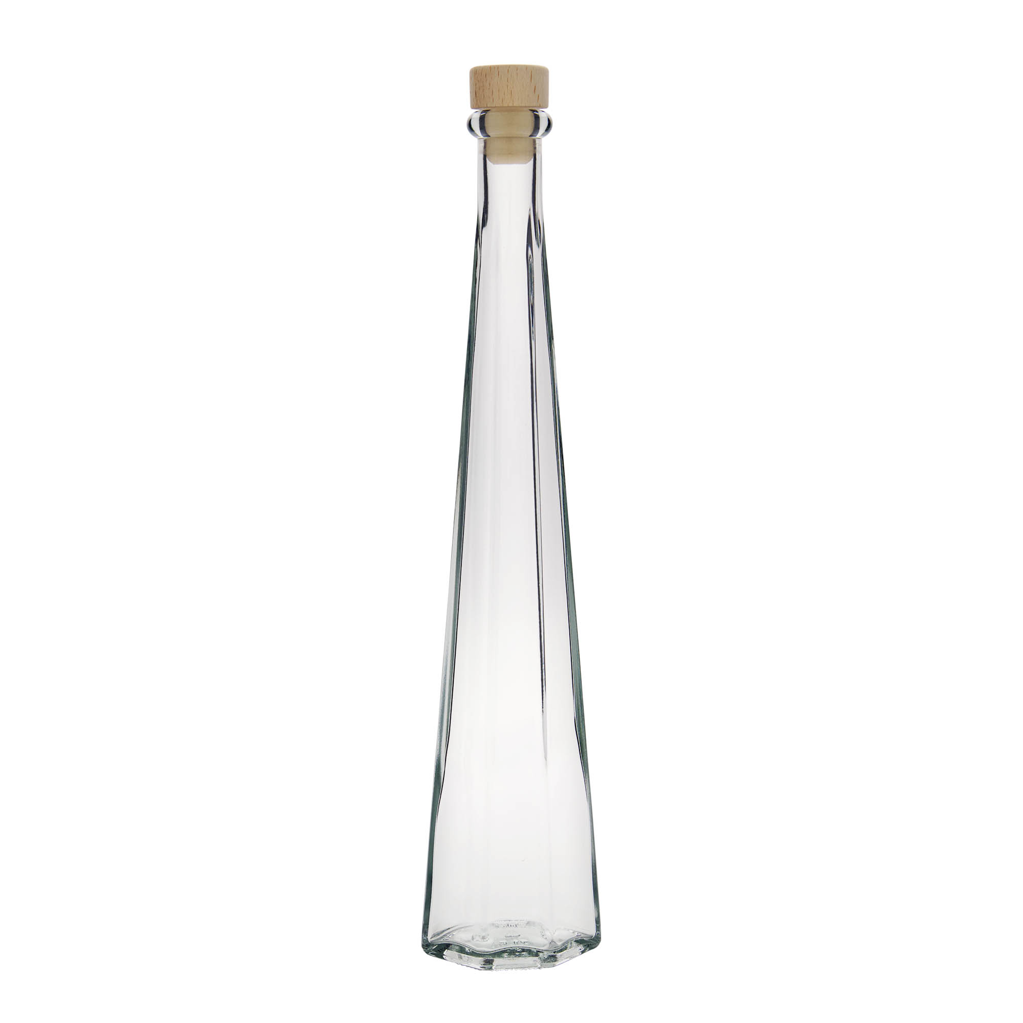 200 ml lasipullo 'Dama Sexta', kuusikulmainen, suuaukko: korkki