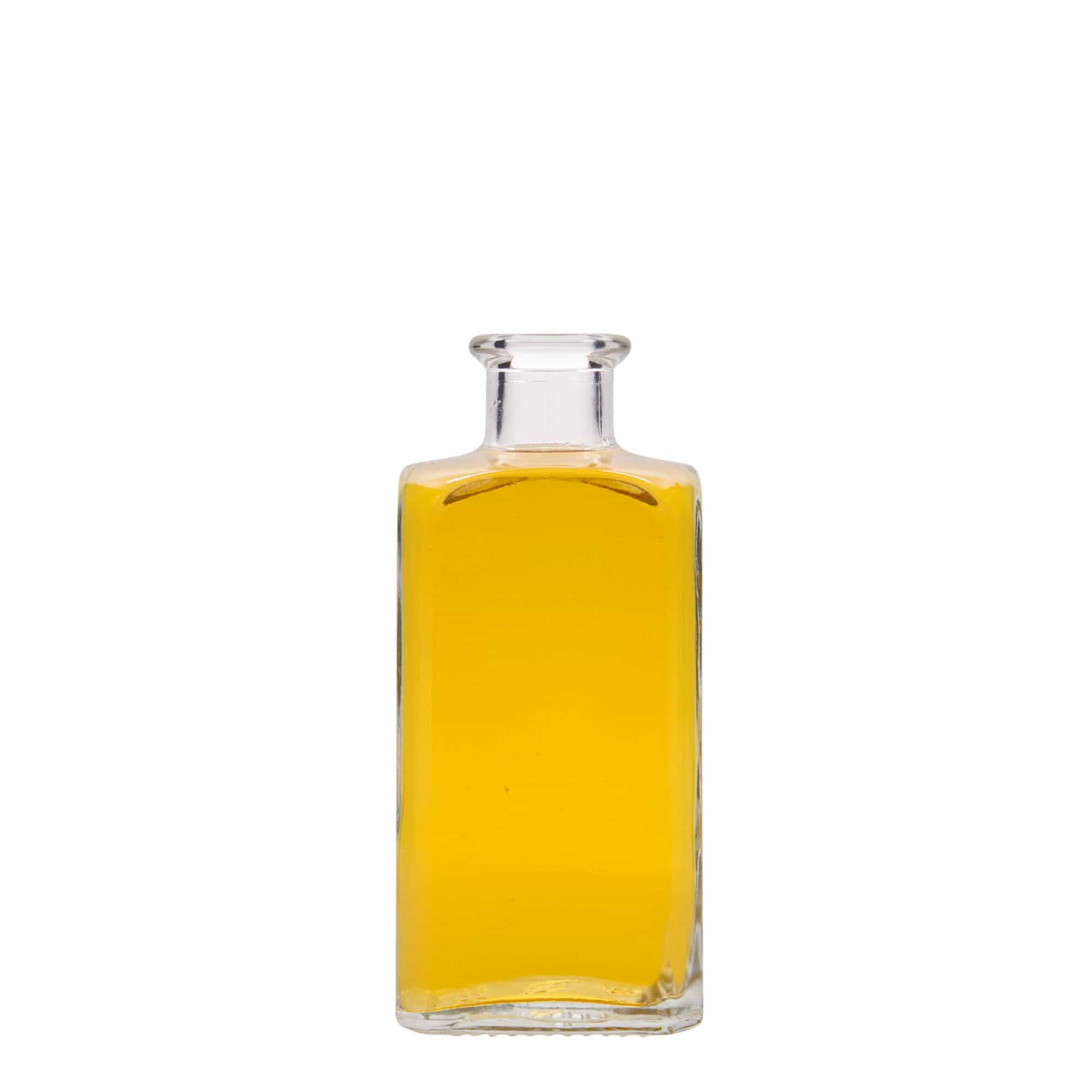 250 ml apteekkarin lasipullo Carré, neliö, suu: korkki