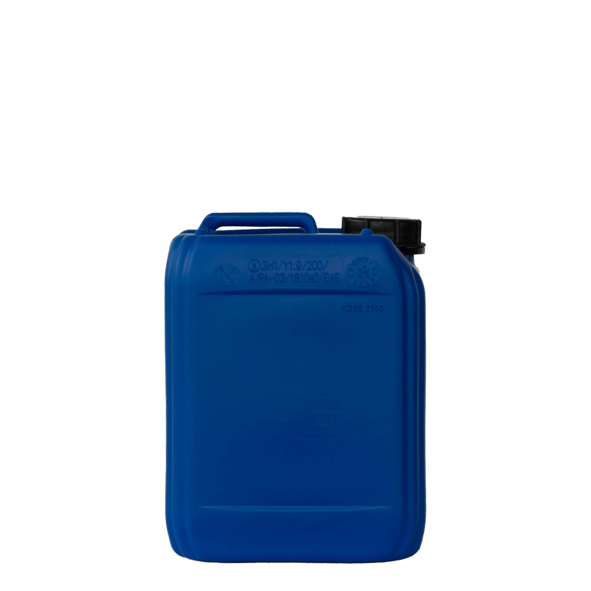 5 l kanisteri, suorakulmainen, HDPE-muovia, sininen, suuaukko: ND 55