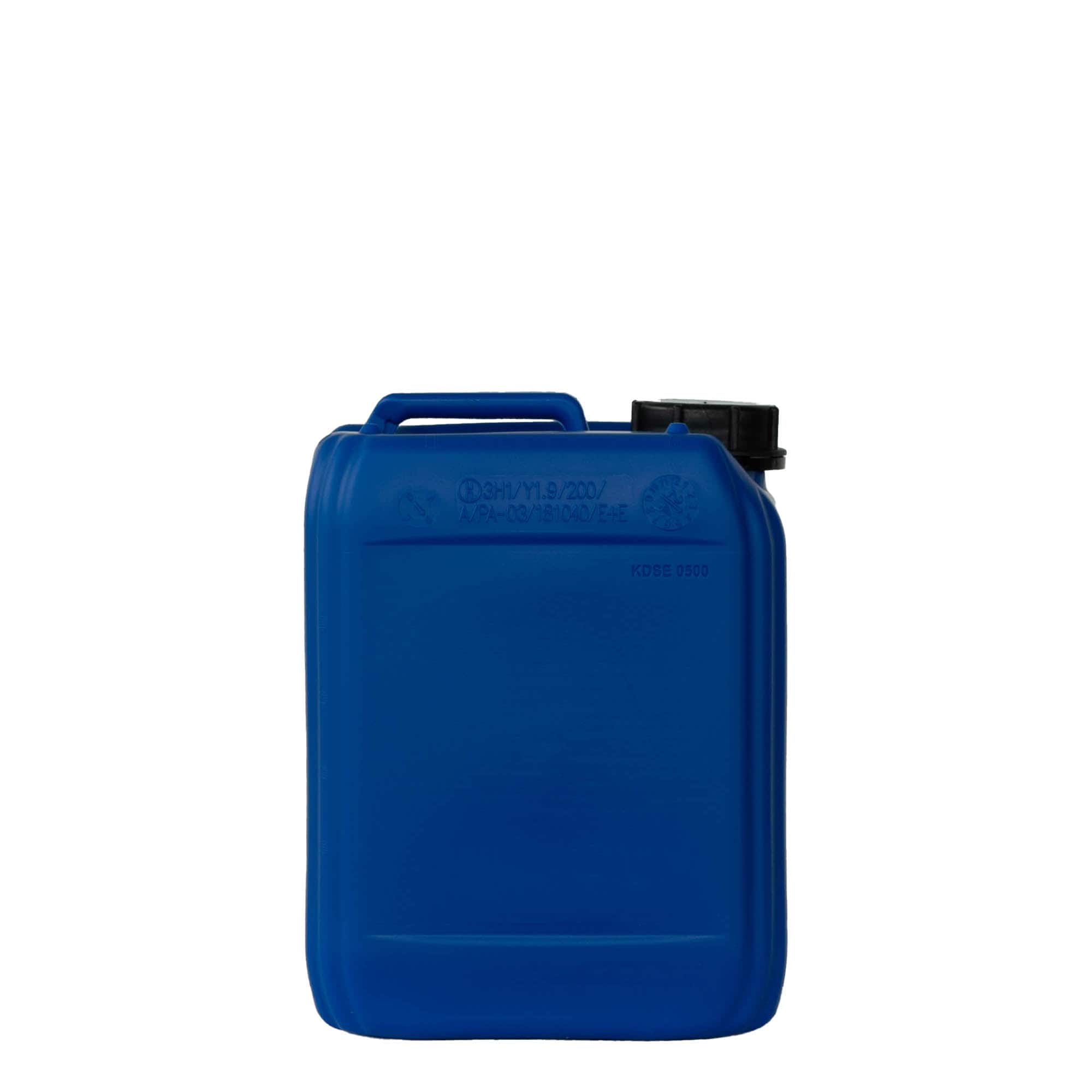 5 l kanisteri, suorakulmainen, HDPE-muovia, sininen, suuaukko: ND 55