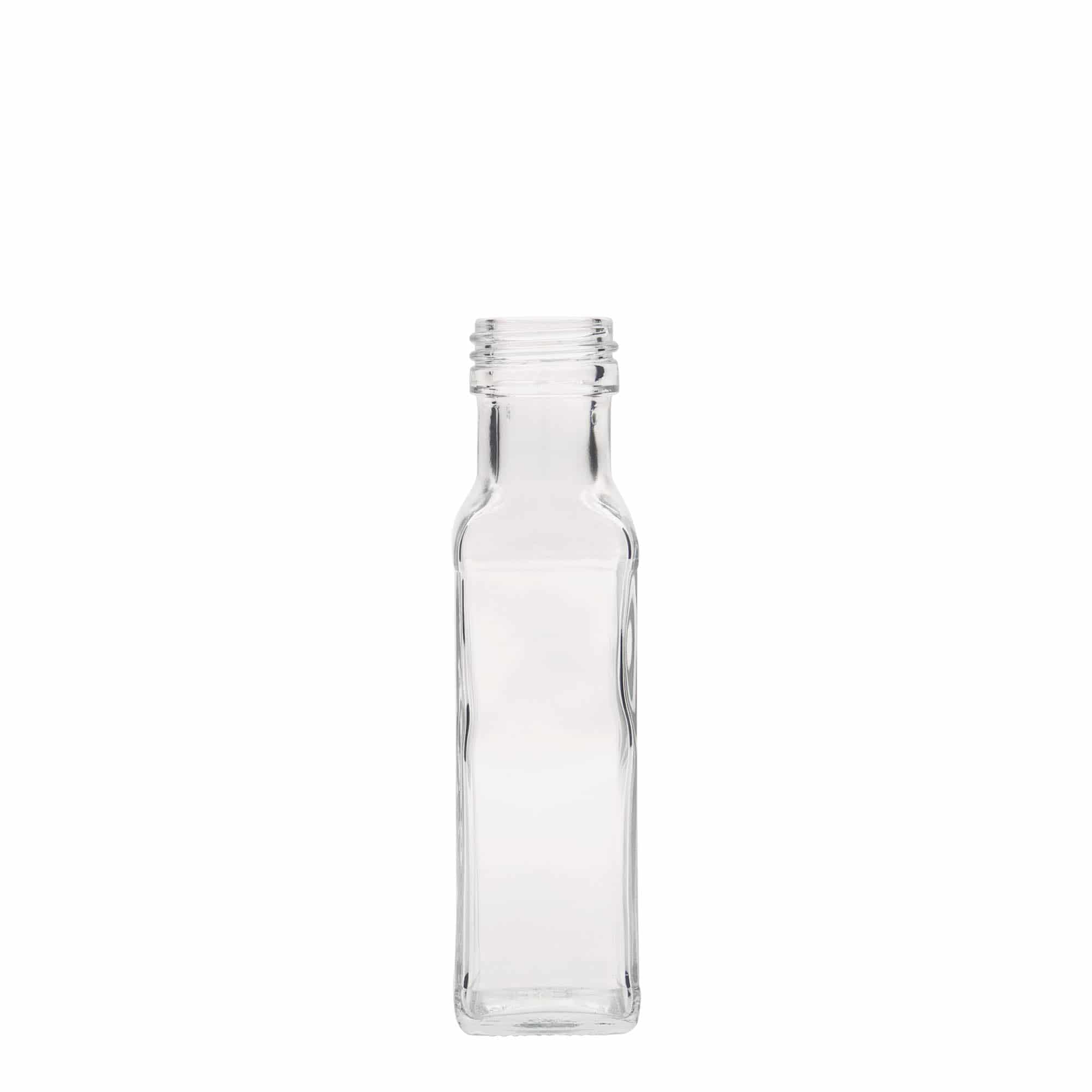 100 ml lasipullo 'Marasca', neliömäinen, suuaukko: PP 31,5