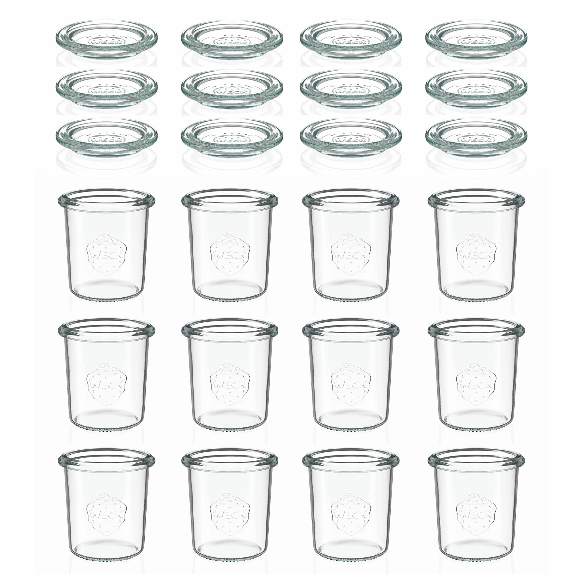 12x 160 ml WECK-kaatopurkki lasikannella RR 60