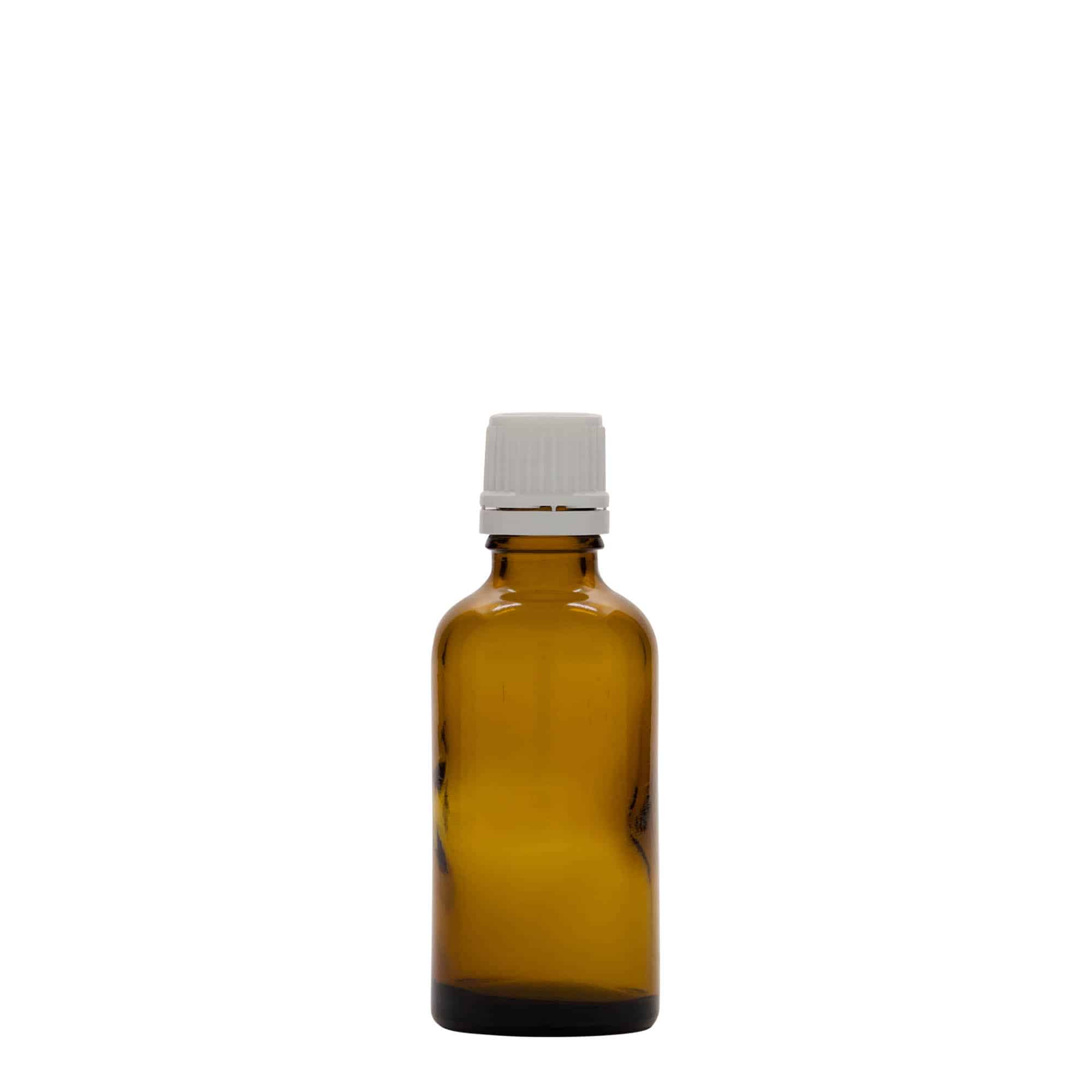 50 ml lääkepullo, lasi, ruskea, suu: DIN 18