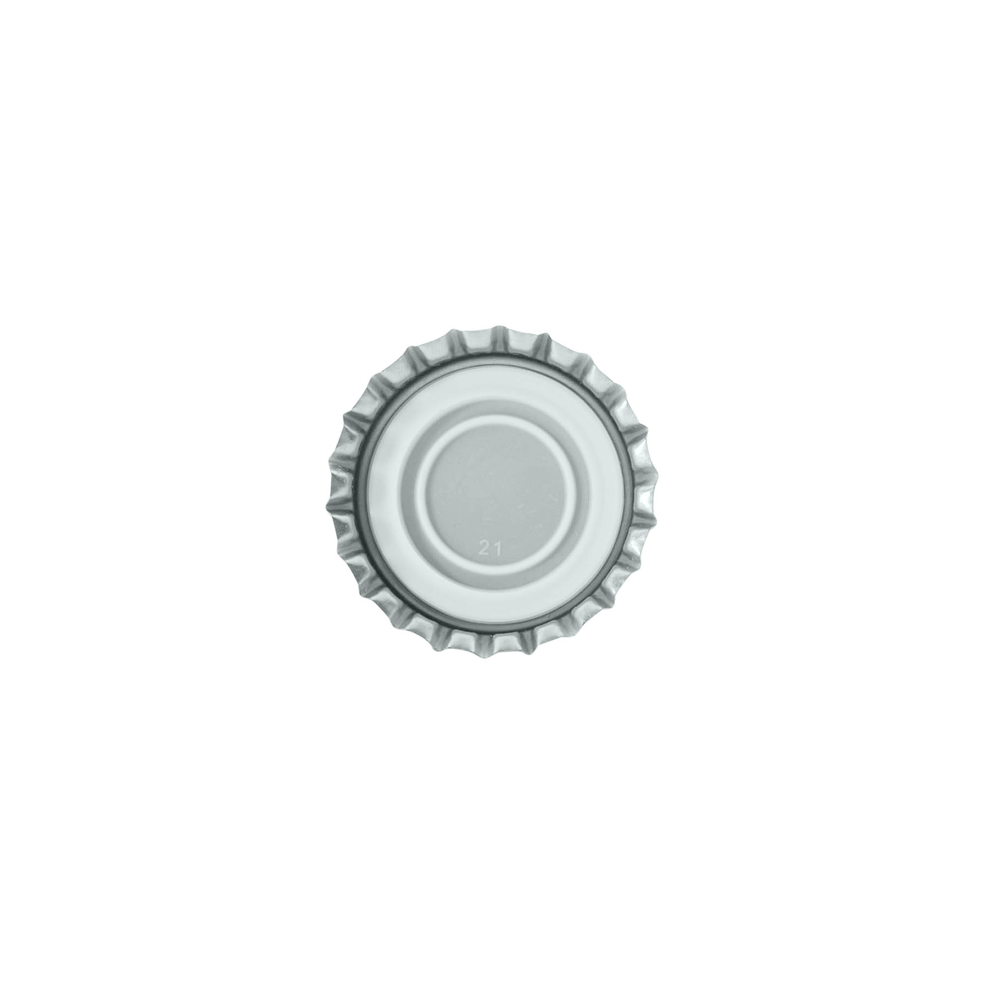 Pullonkorkki 29 mm, metalli, hopea