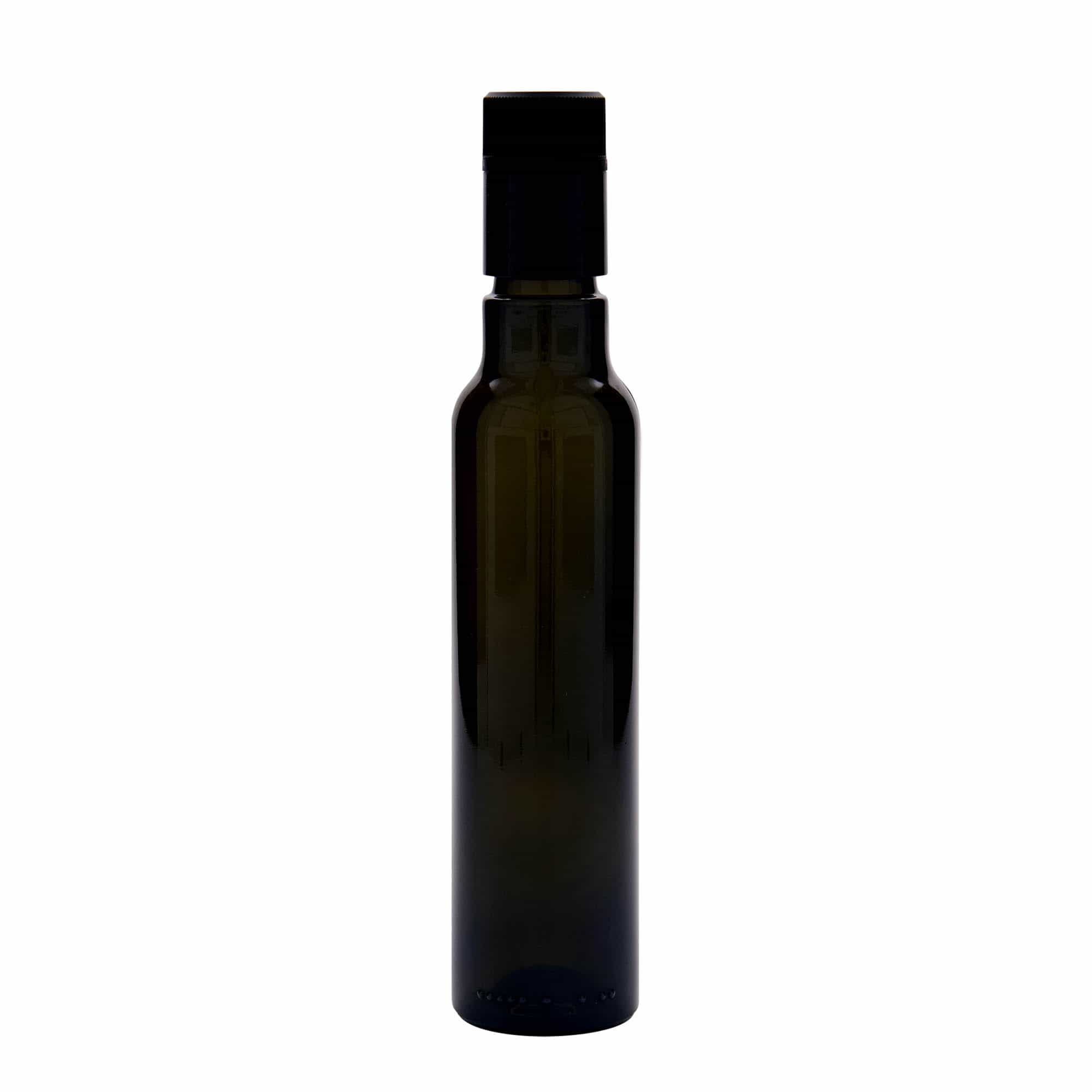 250 ml etikka-/öljypullo 'Willy New', lasia, antiikkivihreä, suuaukko: DOP
