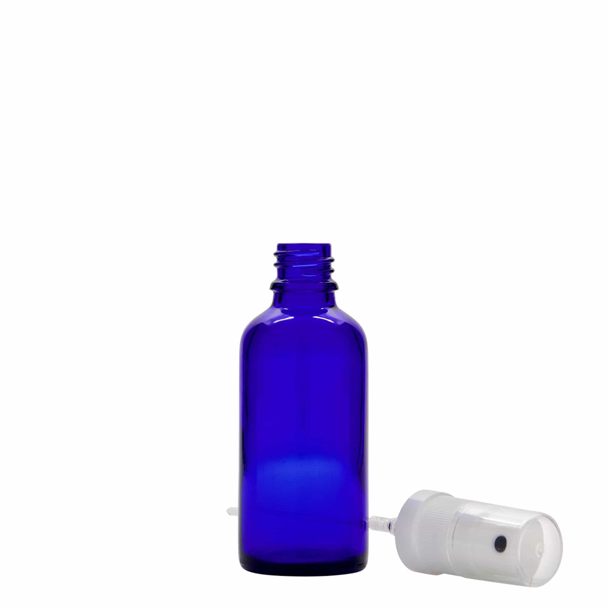 50 ml suihkepullo lääketieteellinen, lasi, kuninkaansininen, suuaukko: DIN 18