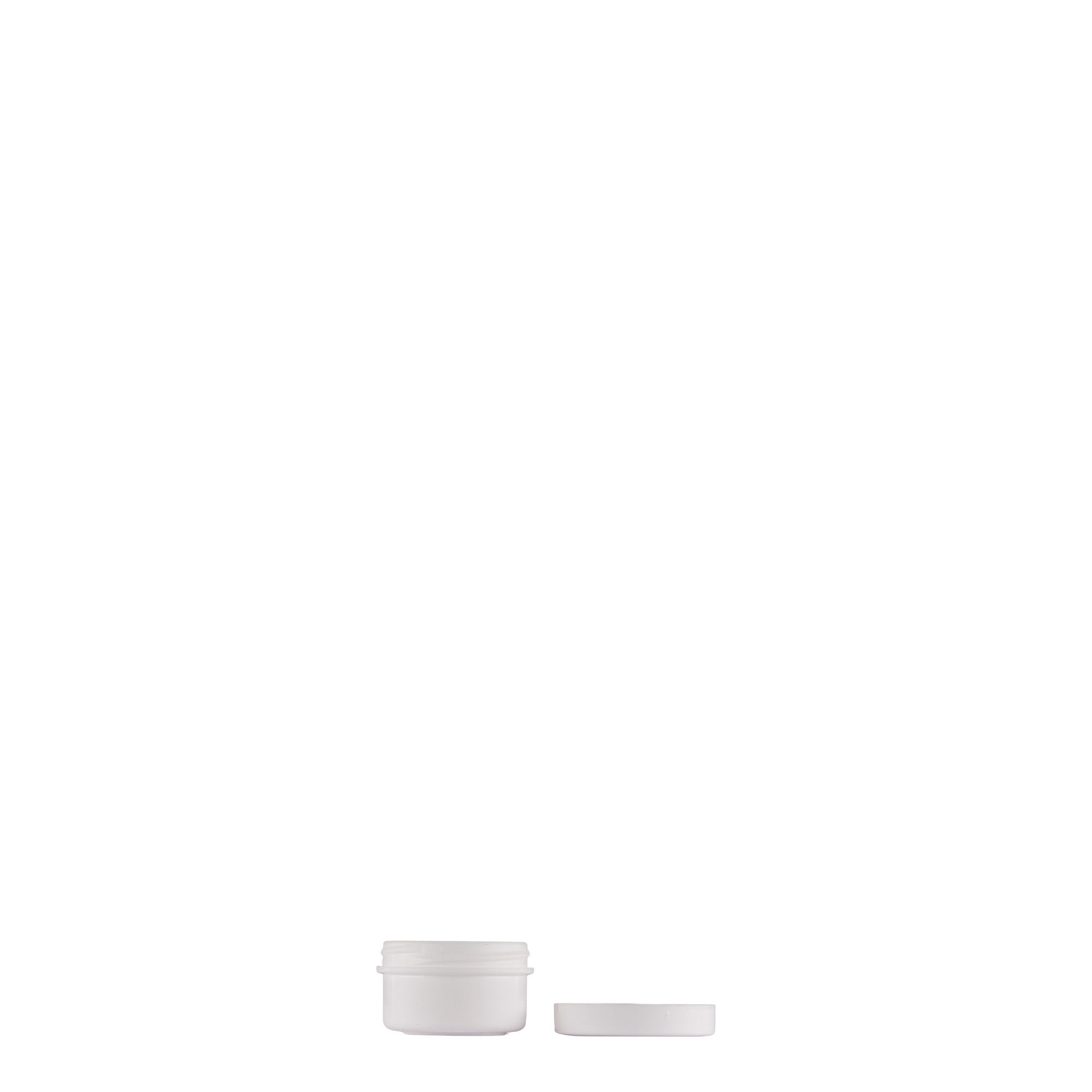 6 ml muovipurkki ”White Line”, PP, valkoinen, suuaukko: kierrekorkki