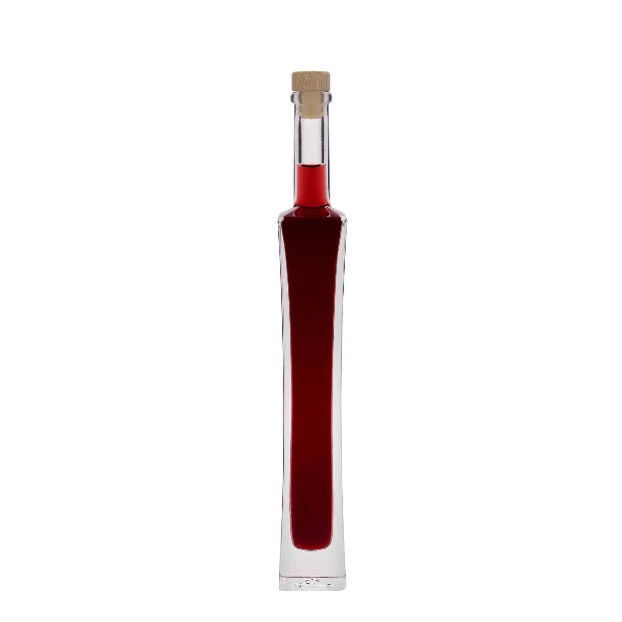 100 ml lasipullo 'Koko', neliö, suu: korkki