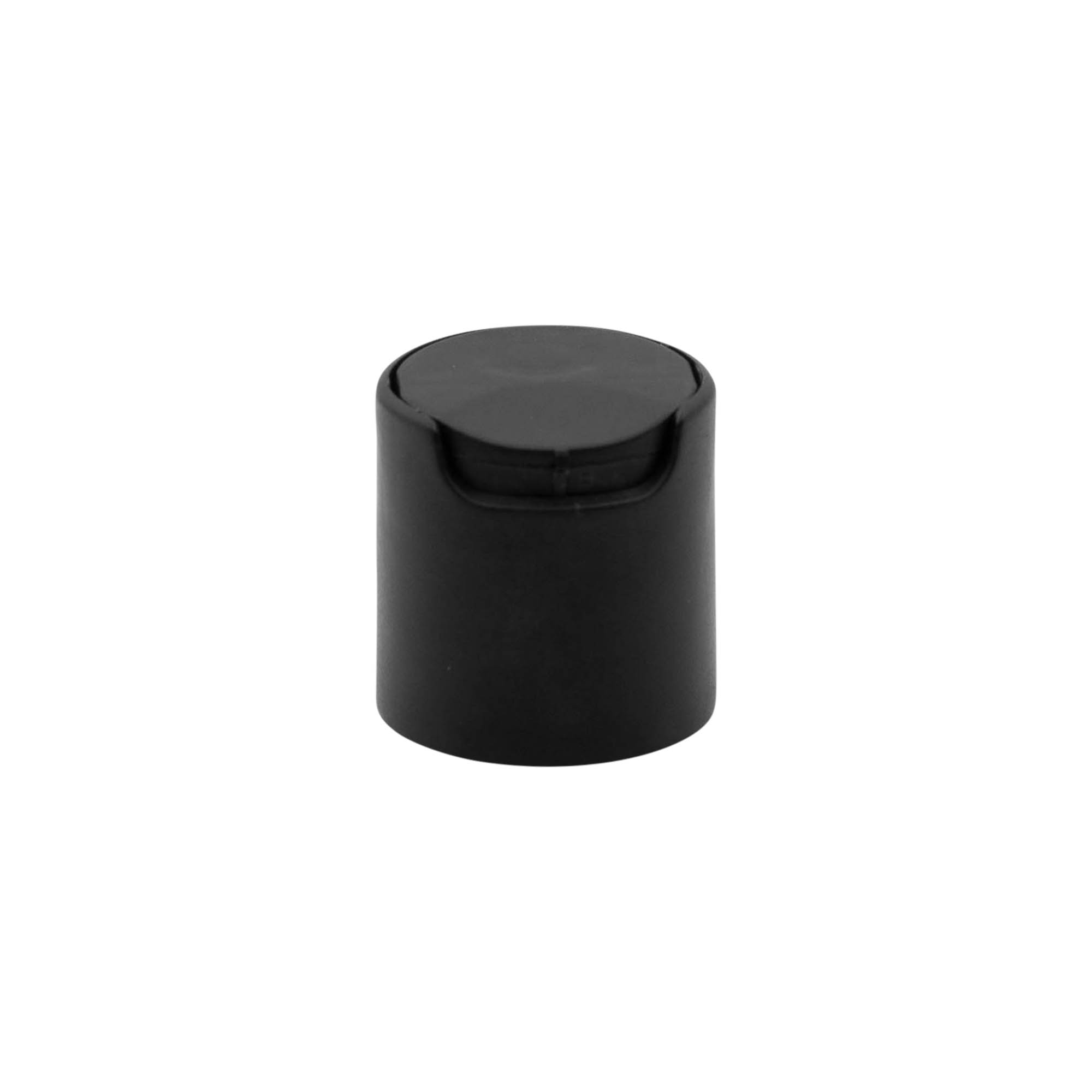 Ruuvikorkki Disc Top, PP-muovi, musta, suulle: 24/410