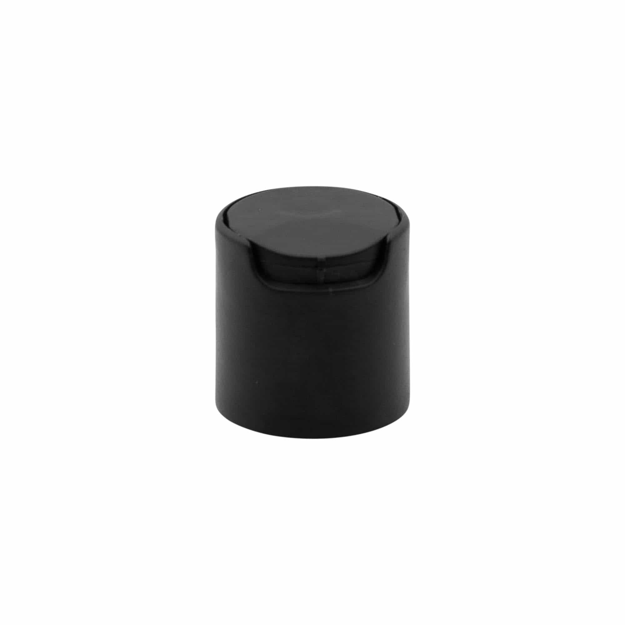Ruuvikorkki Disc Top, PP-muovi, musta, suulle: 24/410