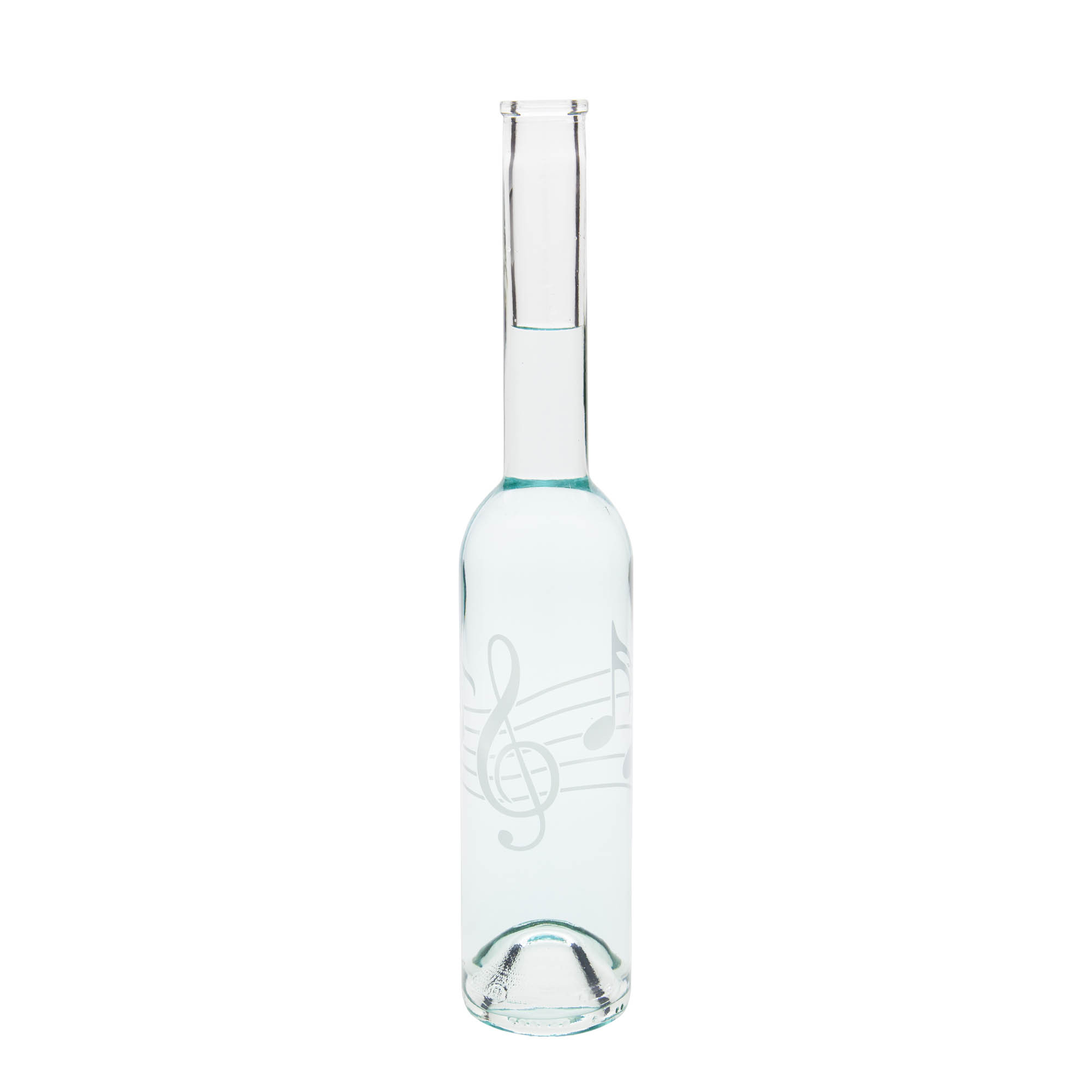 350 ml lasipullo 'Ooppera', kuvio: nuotit, suu: korkki