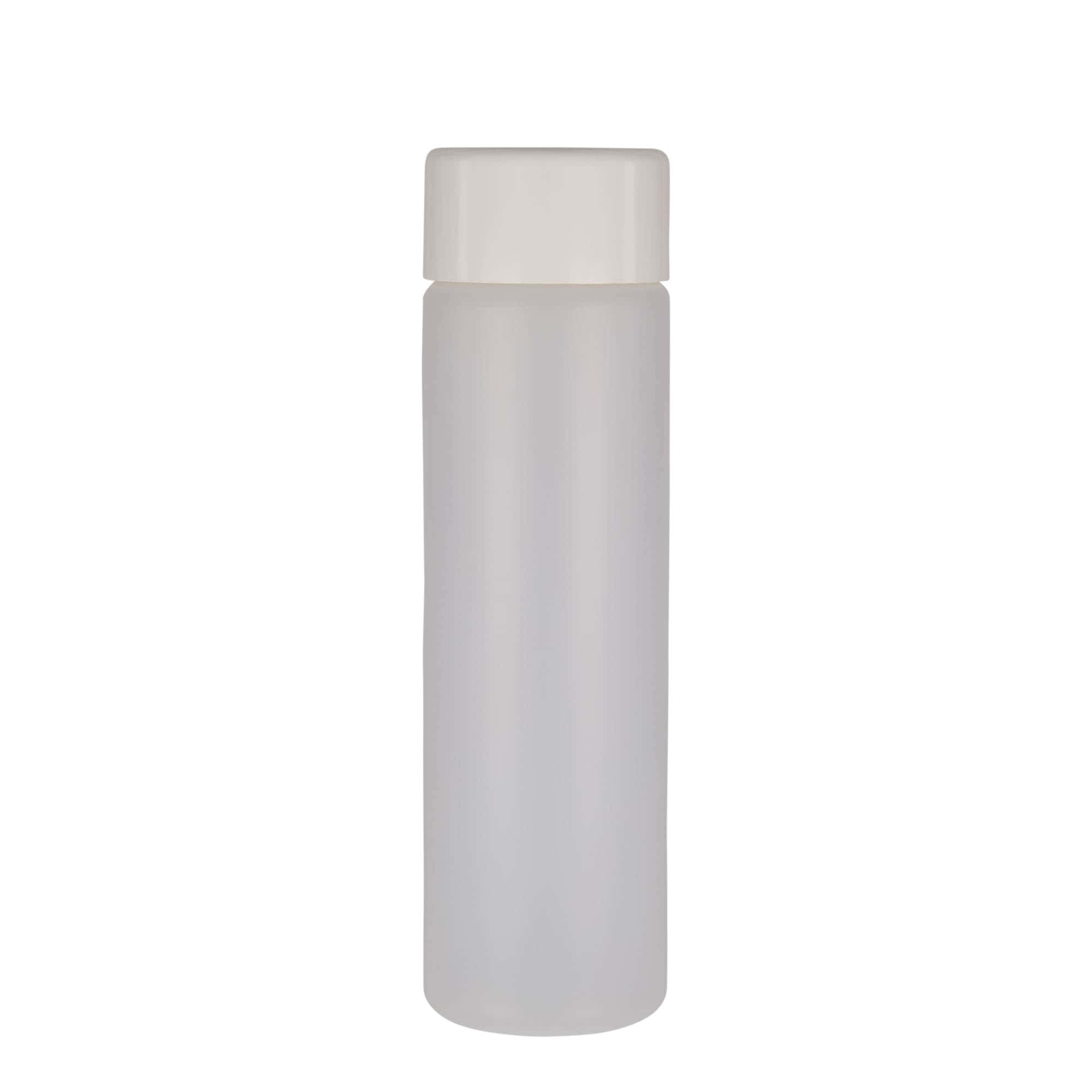 500 ml pyöreä pullo, PE-muovi, luonnonväri, suuaukko: ruuvikorkki