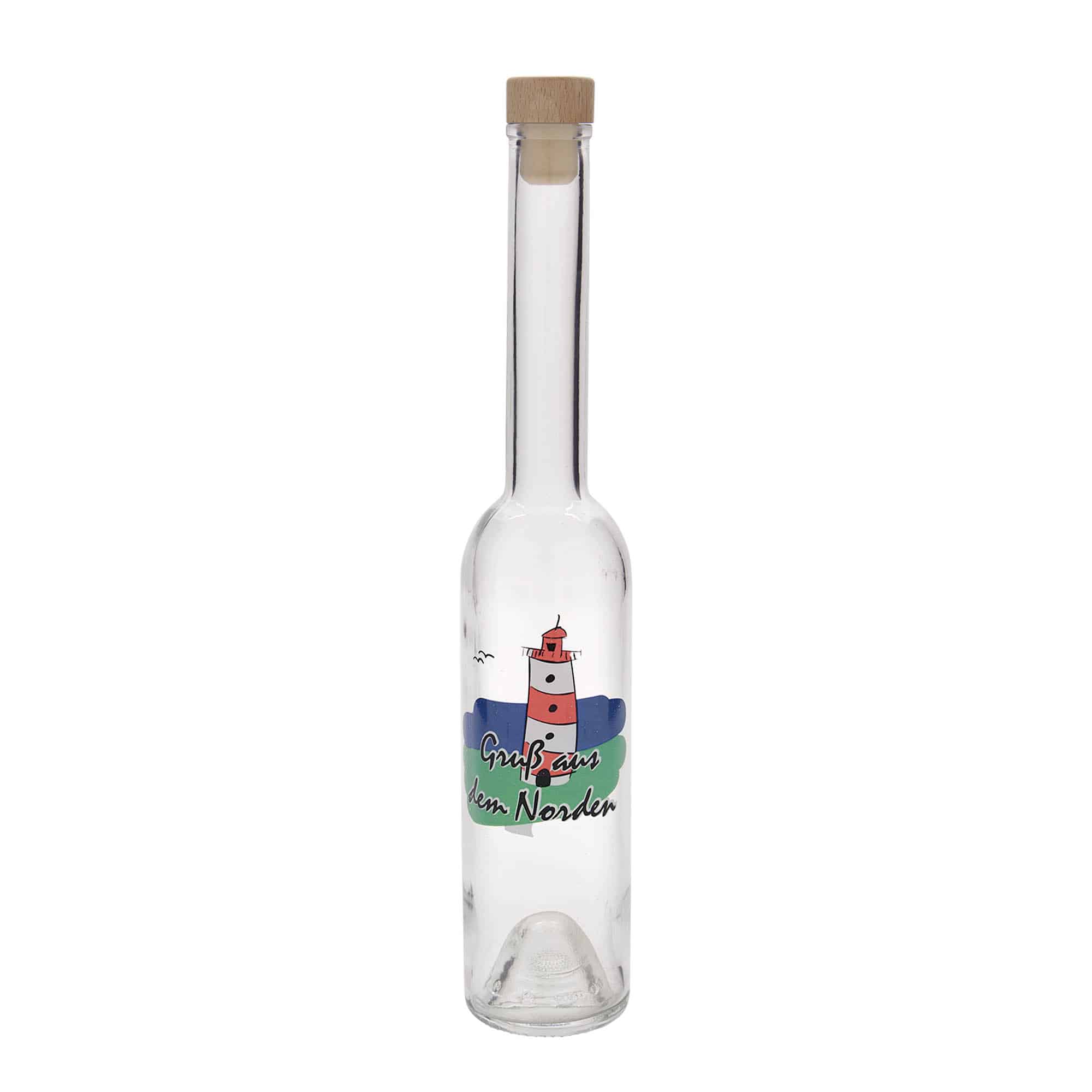 350 ml lasipullo 'Ooppera', kuvio: pohjoinen, suu: korkki
