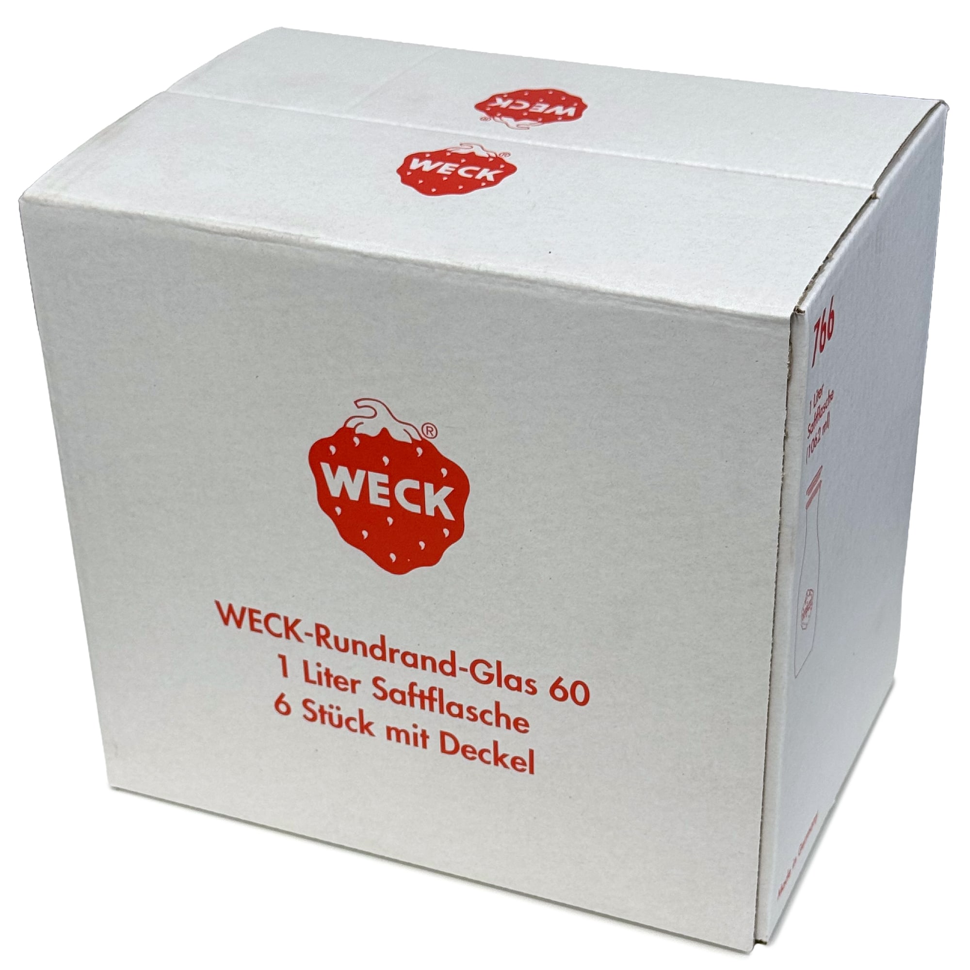 6x 1000 ml WECK-mehupullo lasikannella RR 60