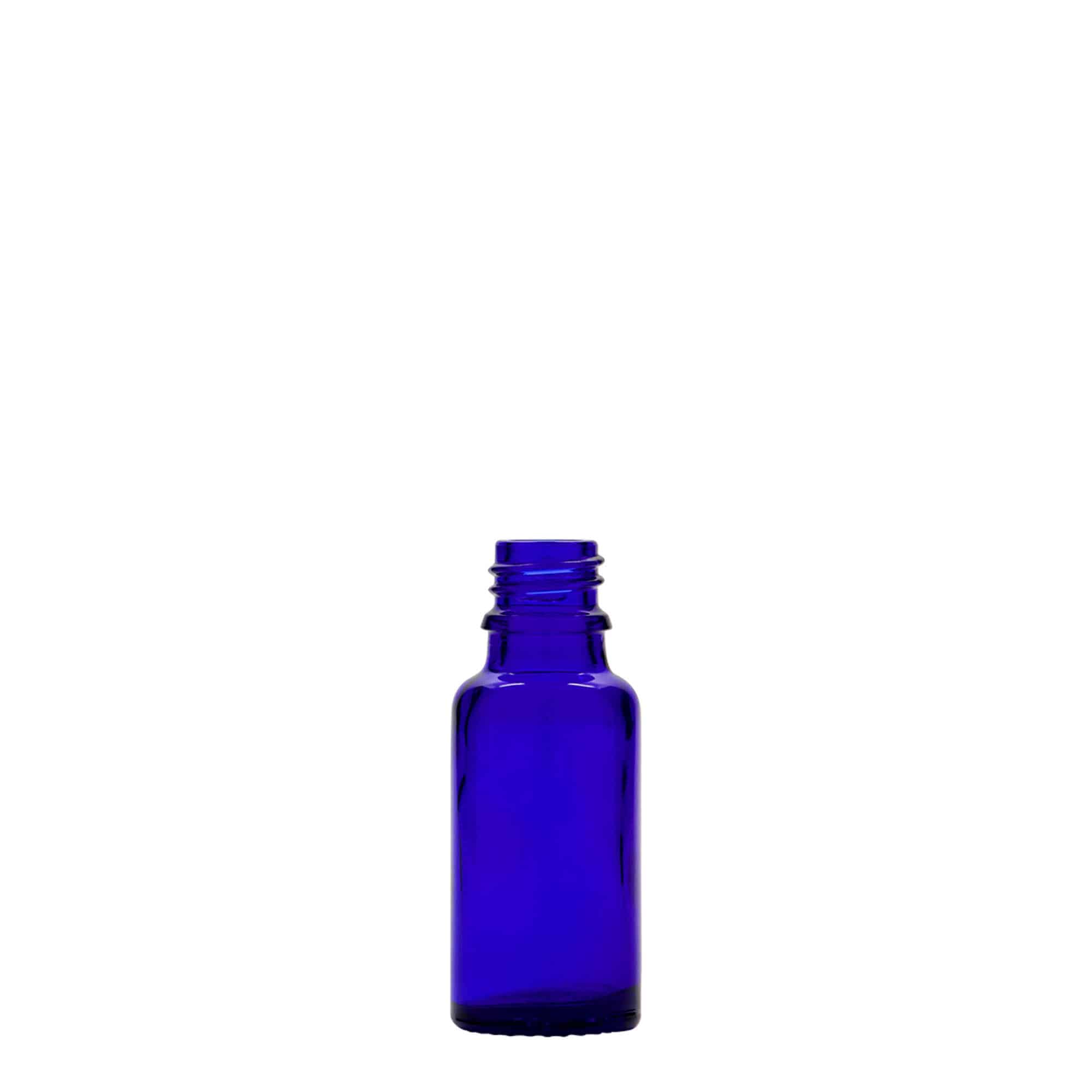 20 ml lääkepullo, lasi, laivastonsininen, suu: DIN 18 20 ml lääkepullo, lasi, laivastonsininen, suu: DIN 18