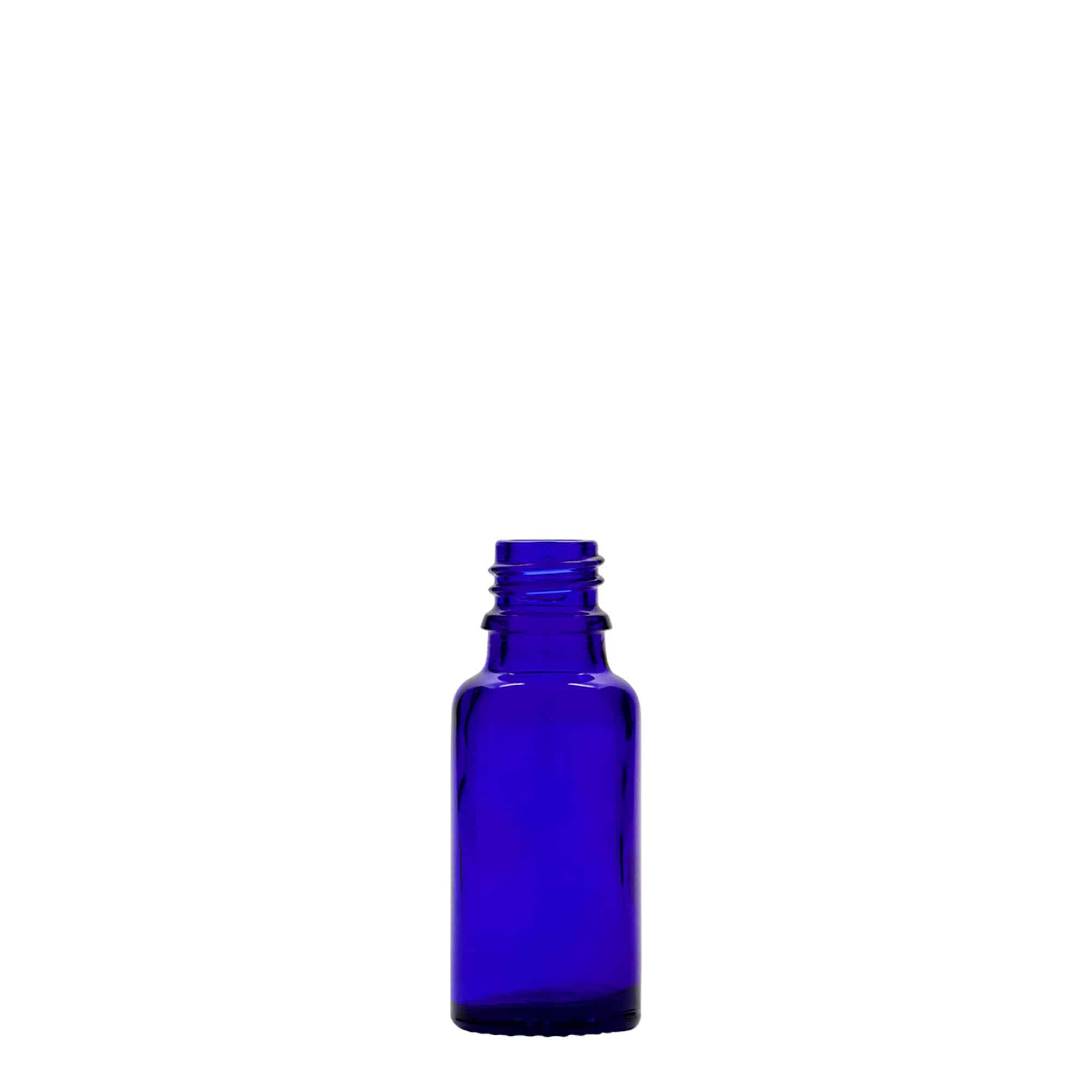 20 ml lääkepullo, lasia, kuninkaansininen, suuaukko: DIN 18