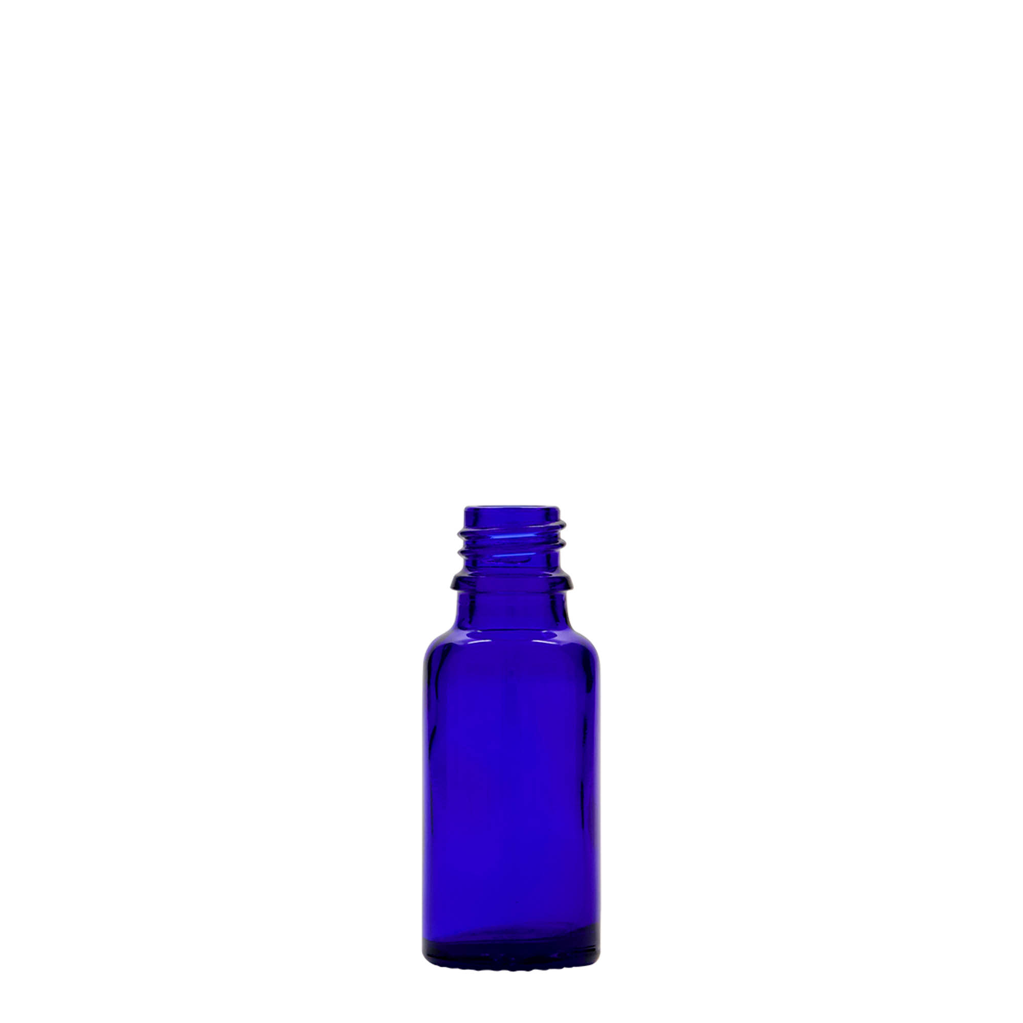 20 ml lääkepullo, lasia, kuninkaansininen, suuaukko: DIN 18 20 ml lääkepullo, lasia, kuninkaansininen, suuaukko: DIN 18