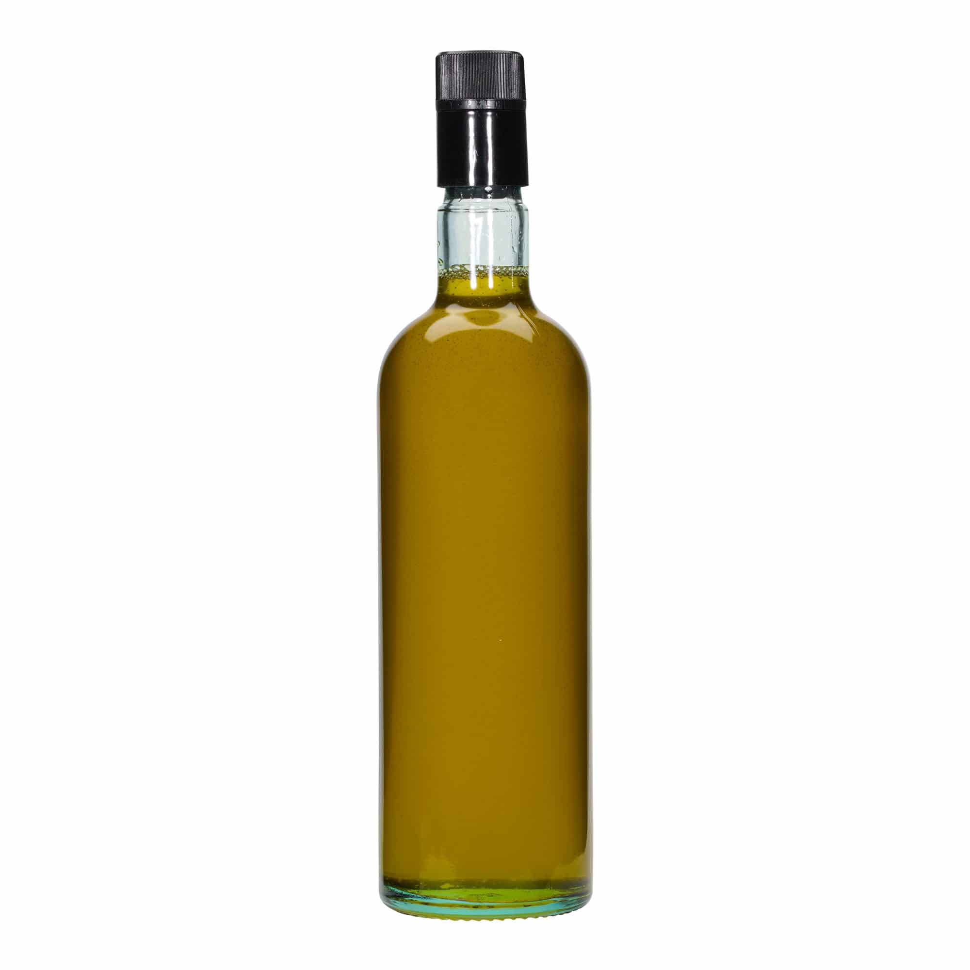 750 ml etikka-/öljypullo 'Willy New', lasi, v.vihreä, suu: DOP