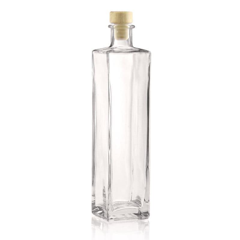 500 ml lasipullo 'Rafaello', neliö, suu: korkki