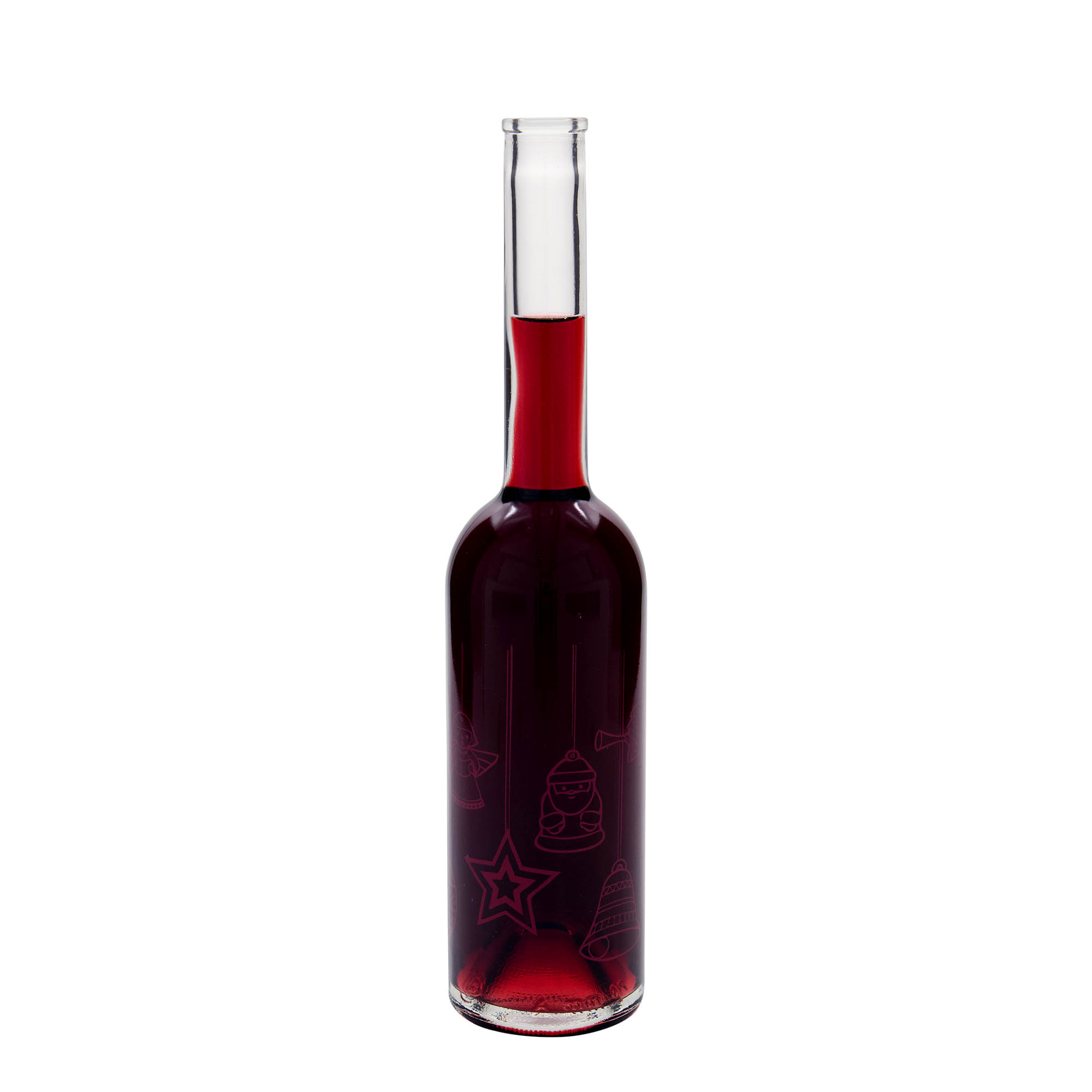500 ml lasipullo 'Ooppera', kuvio: tähdet, suu: korkki