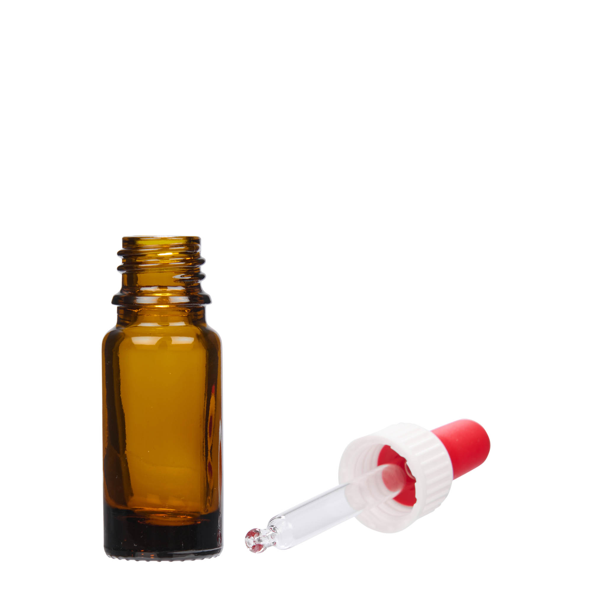 10 ml lääketieteellinen pipettipullo, lasia, ruskea, suuaukko: DIN 18