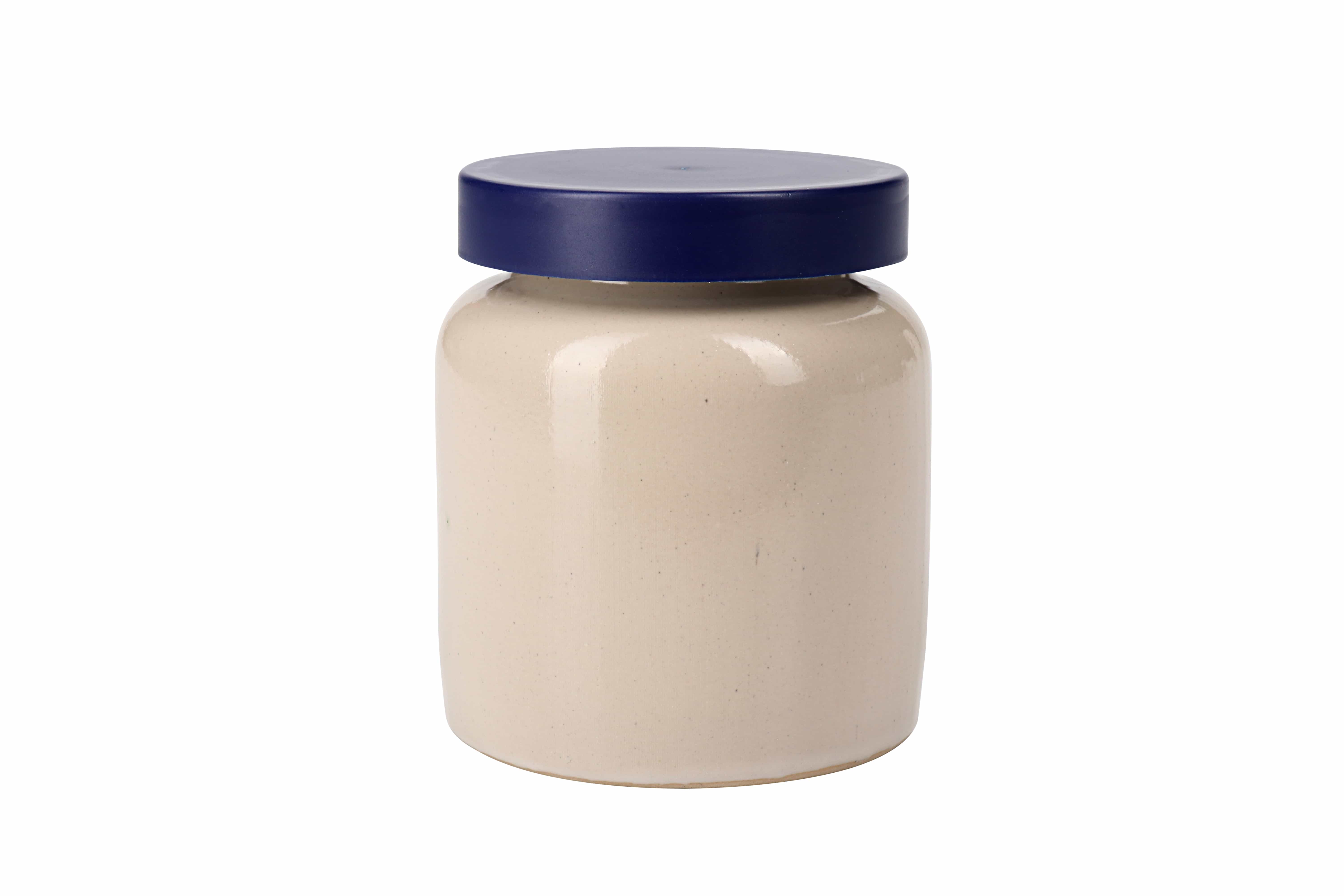 270 ml keraaminen ruukku, keramiikka, beige, suu: Irtokansi