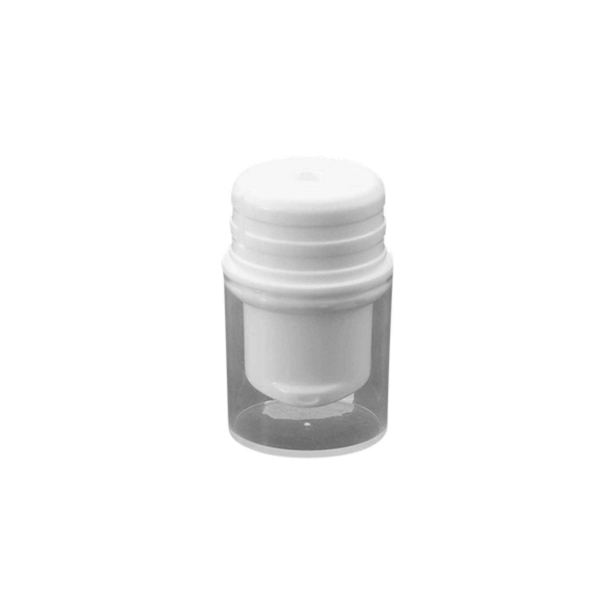 Airless-annostelupumppukoppa 'Nano', PP-muovi, valkoinen Airless-annostelupumppukoppa 'Nano', PP-muovi, valkoinen