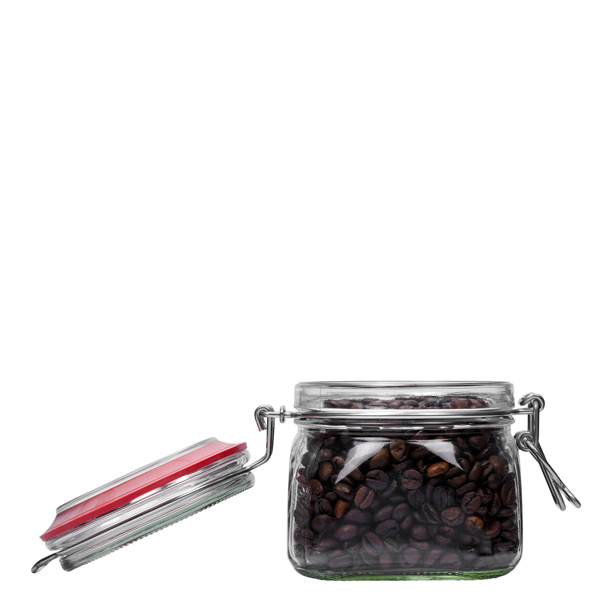 550 ml lankalukollinen lasipurkki, neliömäinen, suuaukko: lankalukko