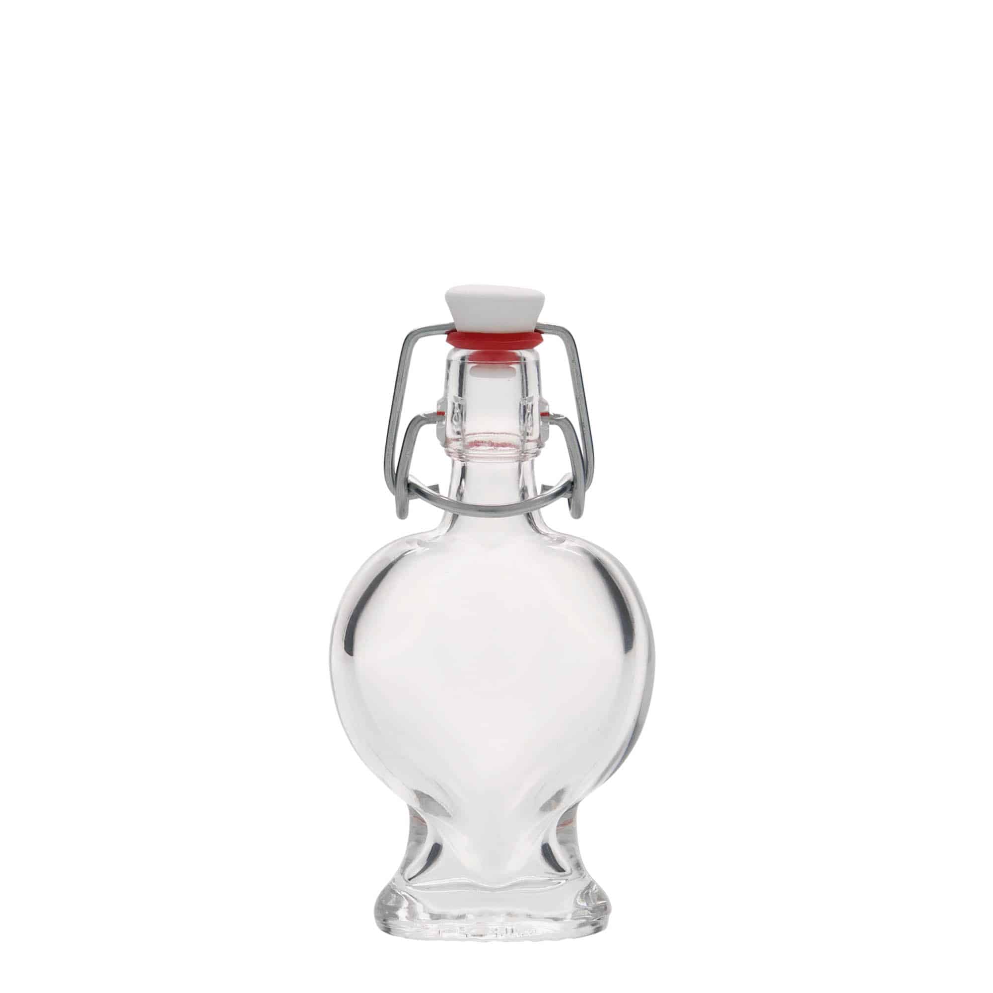 40 ml lasipullo 'Sydän', suu: patenttikorkki