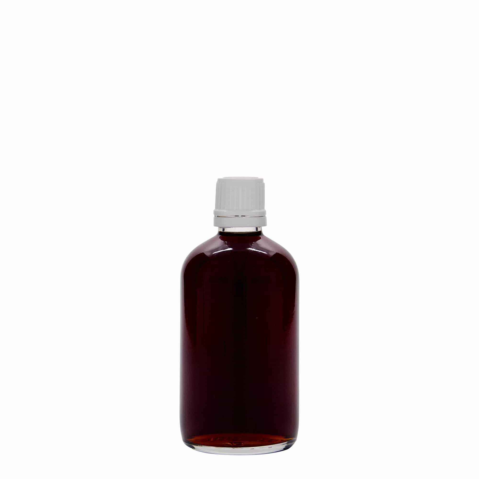100 ml lääkepullo, lasi, suu: DIN 18