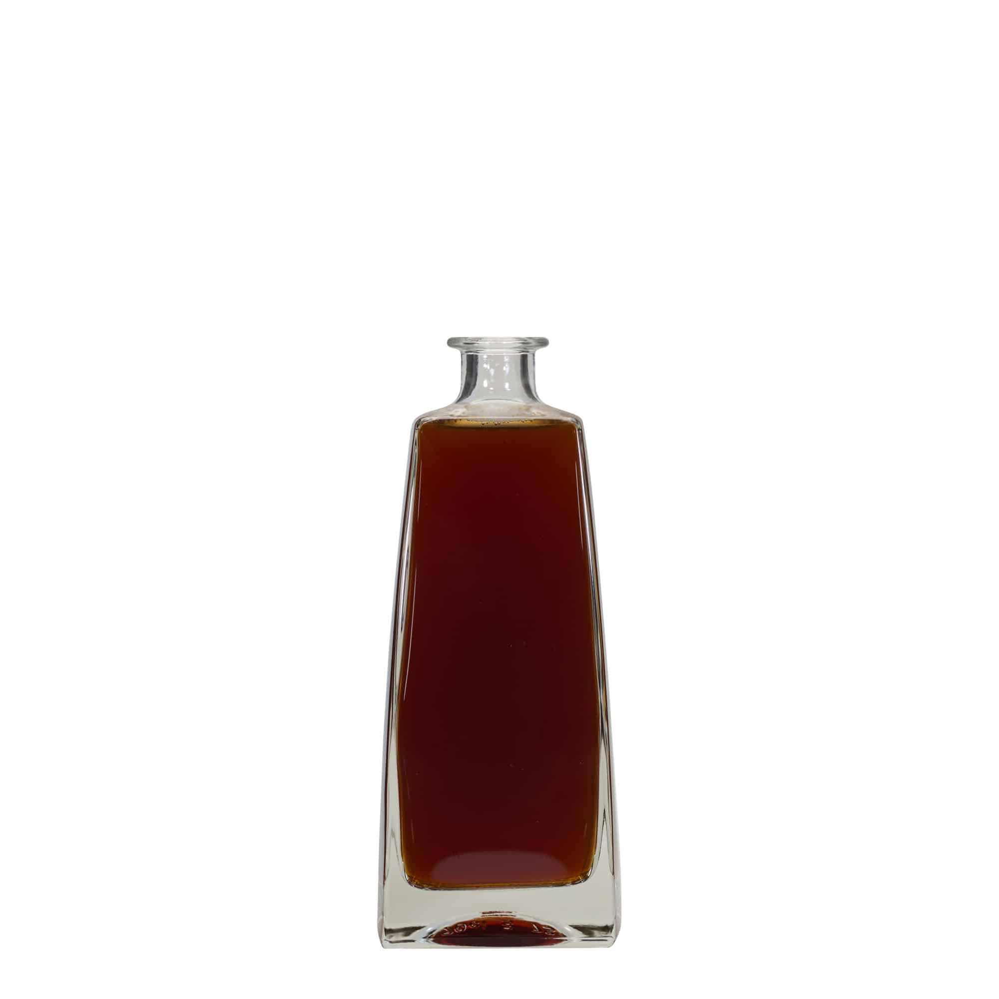 700 ml lasipullo 'Timmy', nelikulm., suu: korkki