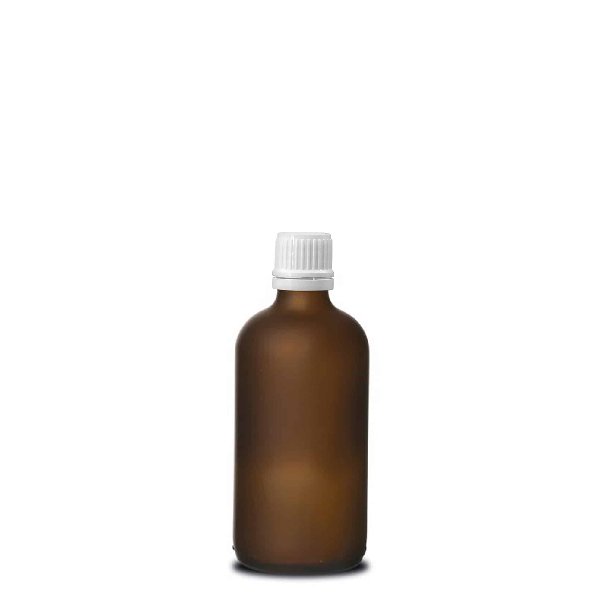 100 ml lääkepullo, lasia, ruskea huurrettu, suuaukko: DIN 18