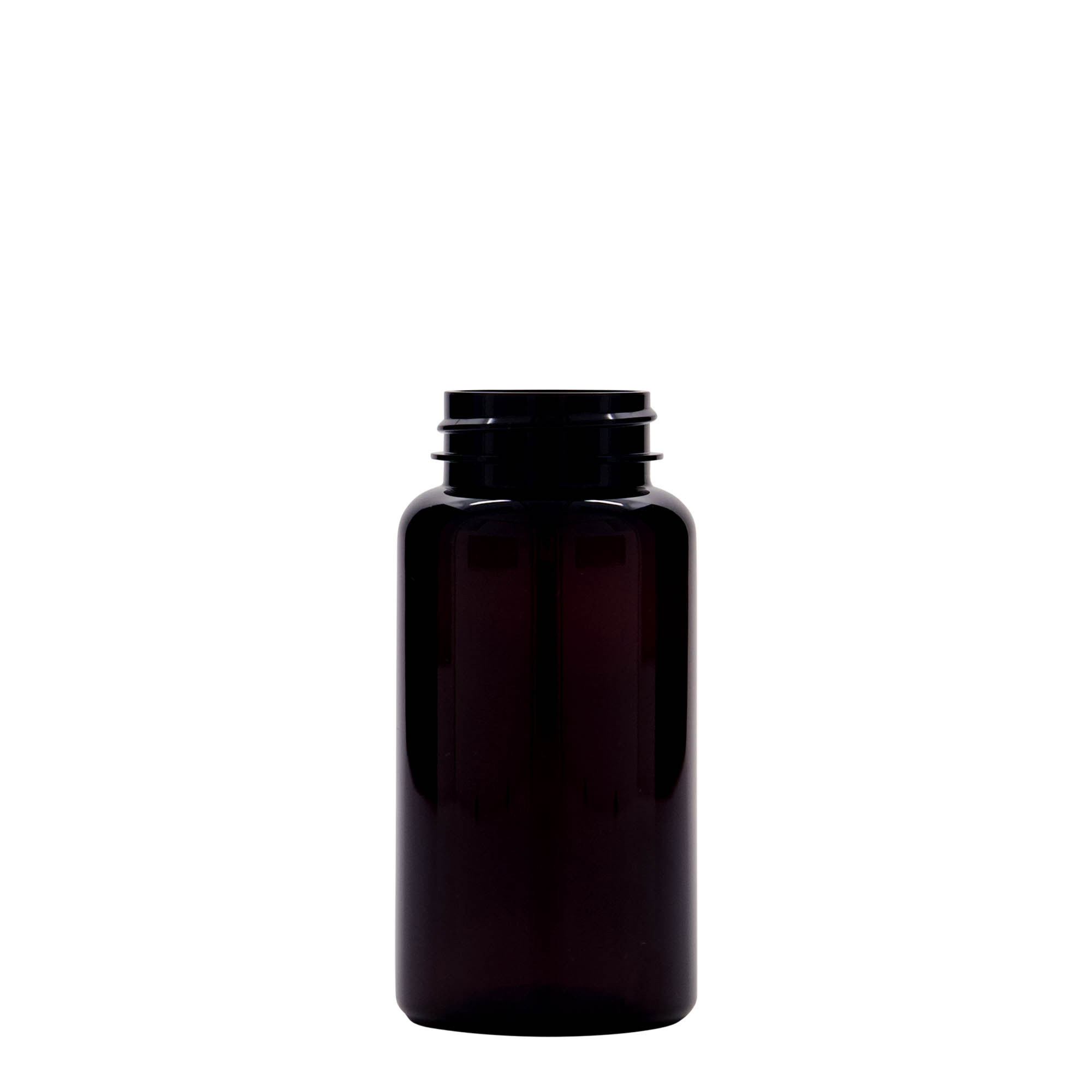 150 ml PET-purkki, muovi, ruskea, suuaukko: 38/400