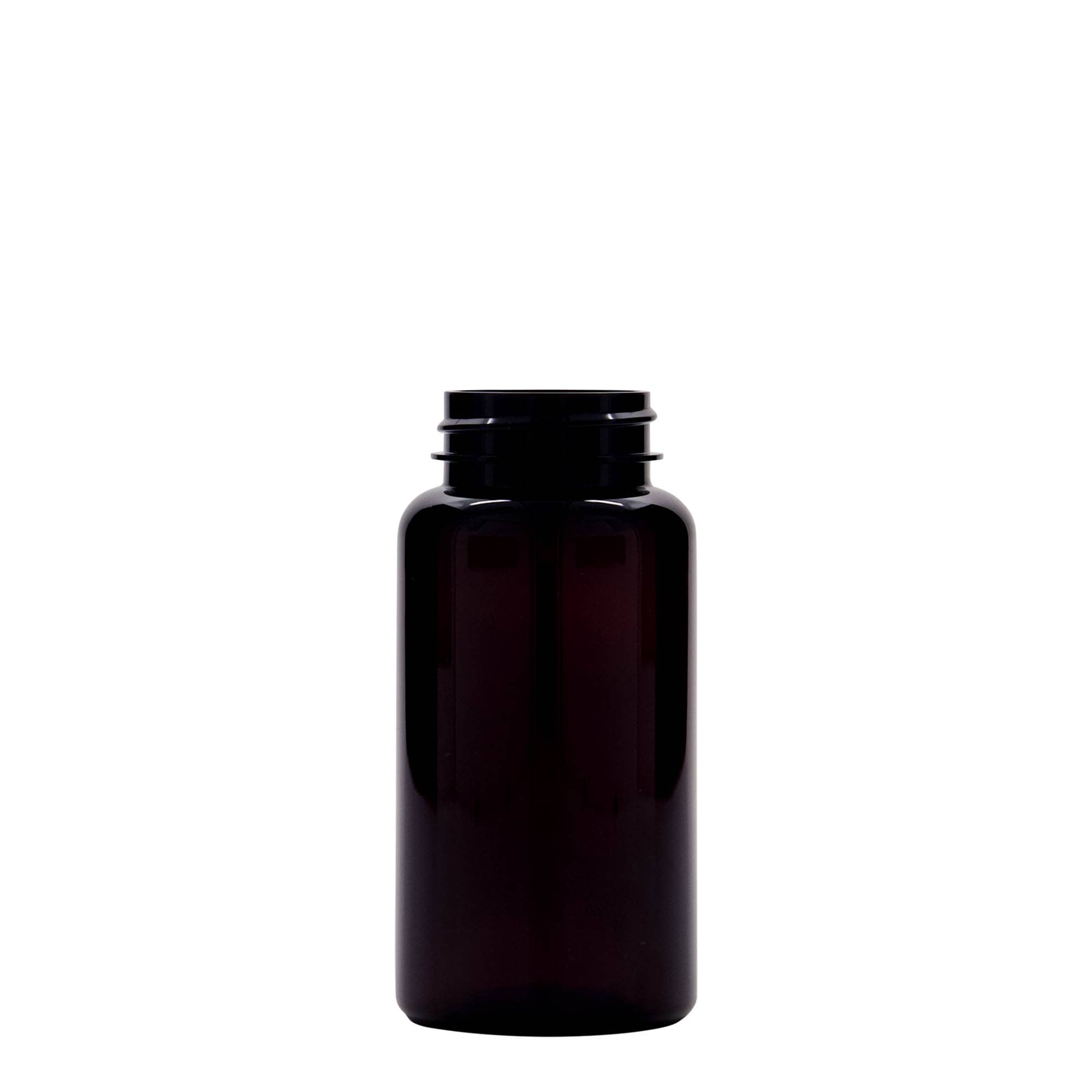 150 ml PET-purkki, muovi, ruskea, suuaukko: 38/400