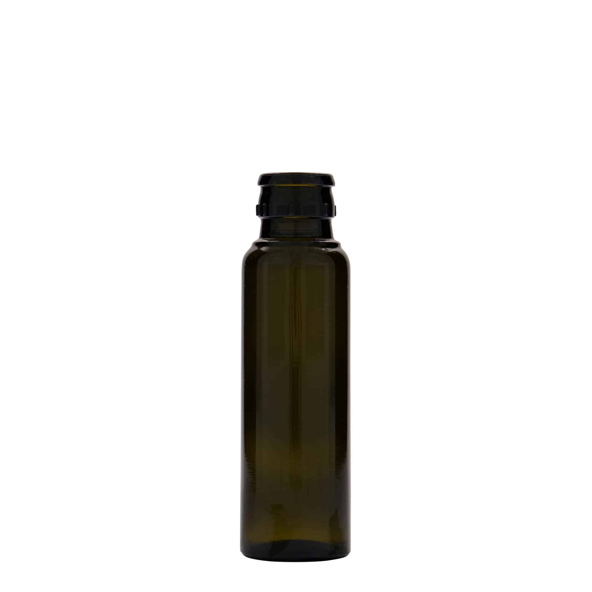 100 ml etikka-/öljypullo 'Willy New', lasi, antiikinvihreä, suu: DOP