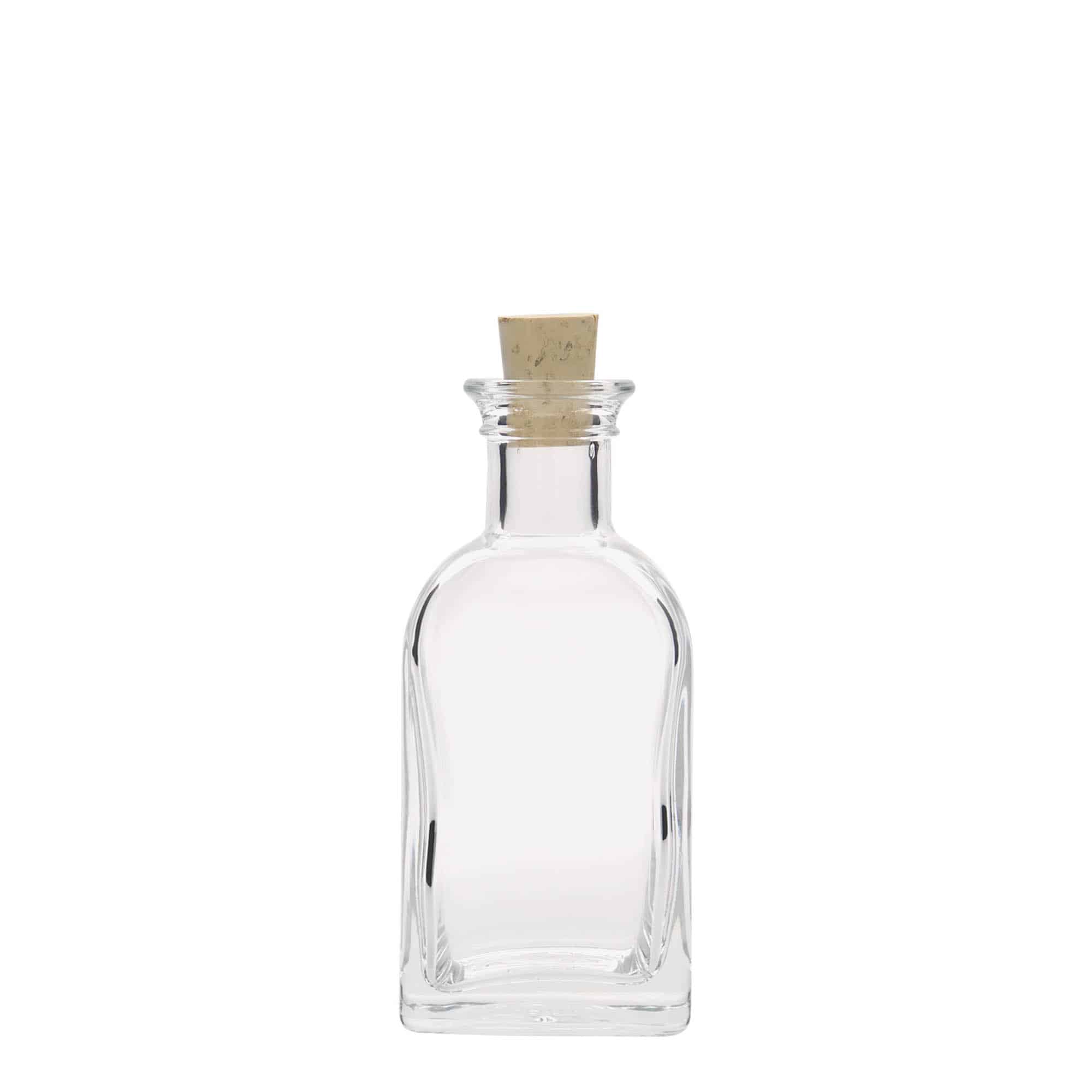 100 ml apteekkarin lasipullo Carré, neliö, suu: korkki