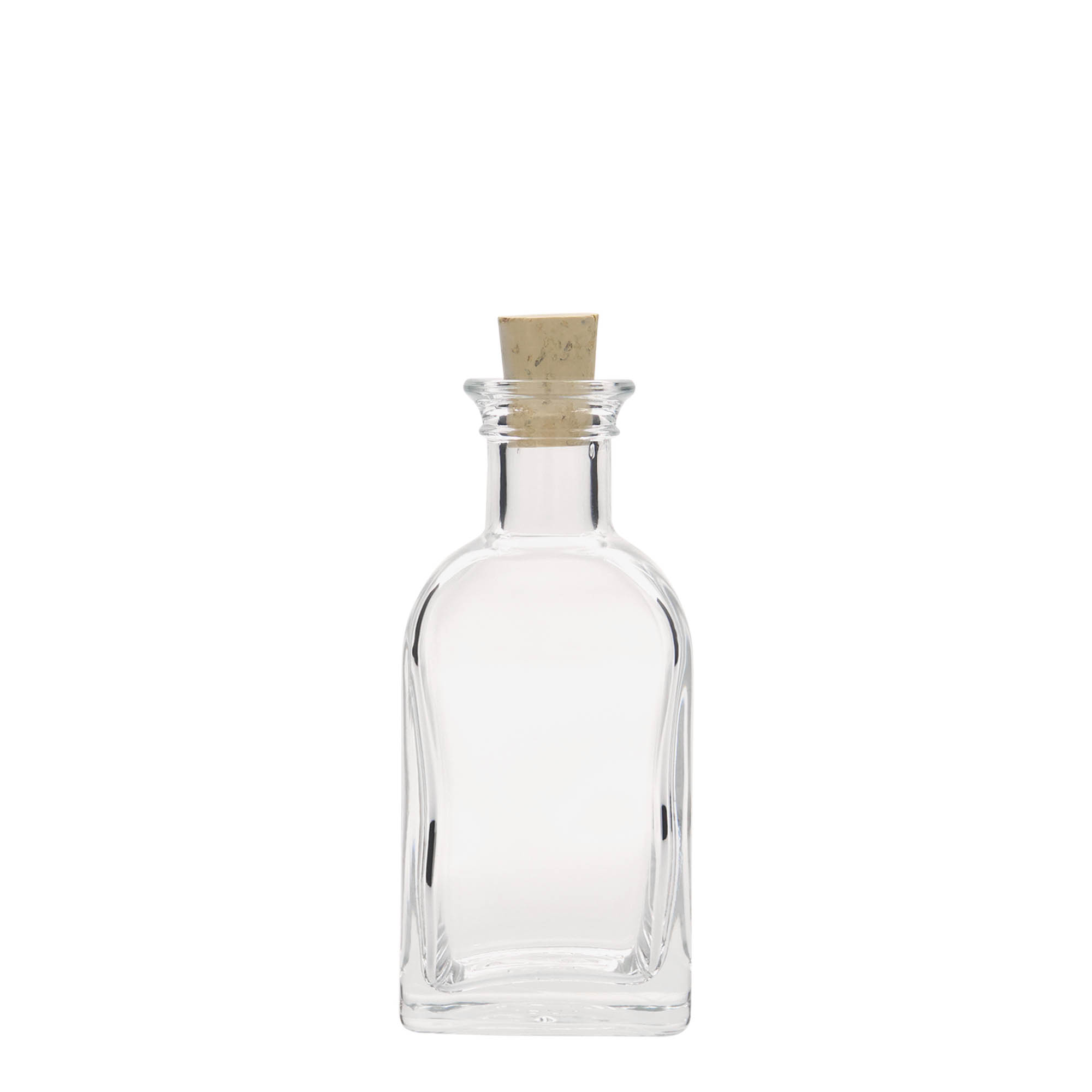 100 ml lasipullo Apotheker Carré, neliömäinen, suuaukko: korkki 100 ml lasipullo Apotheker Carré, neliömäinen, suuaukko: korkki
