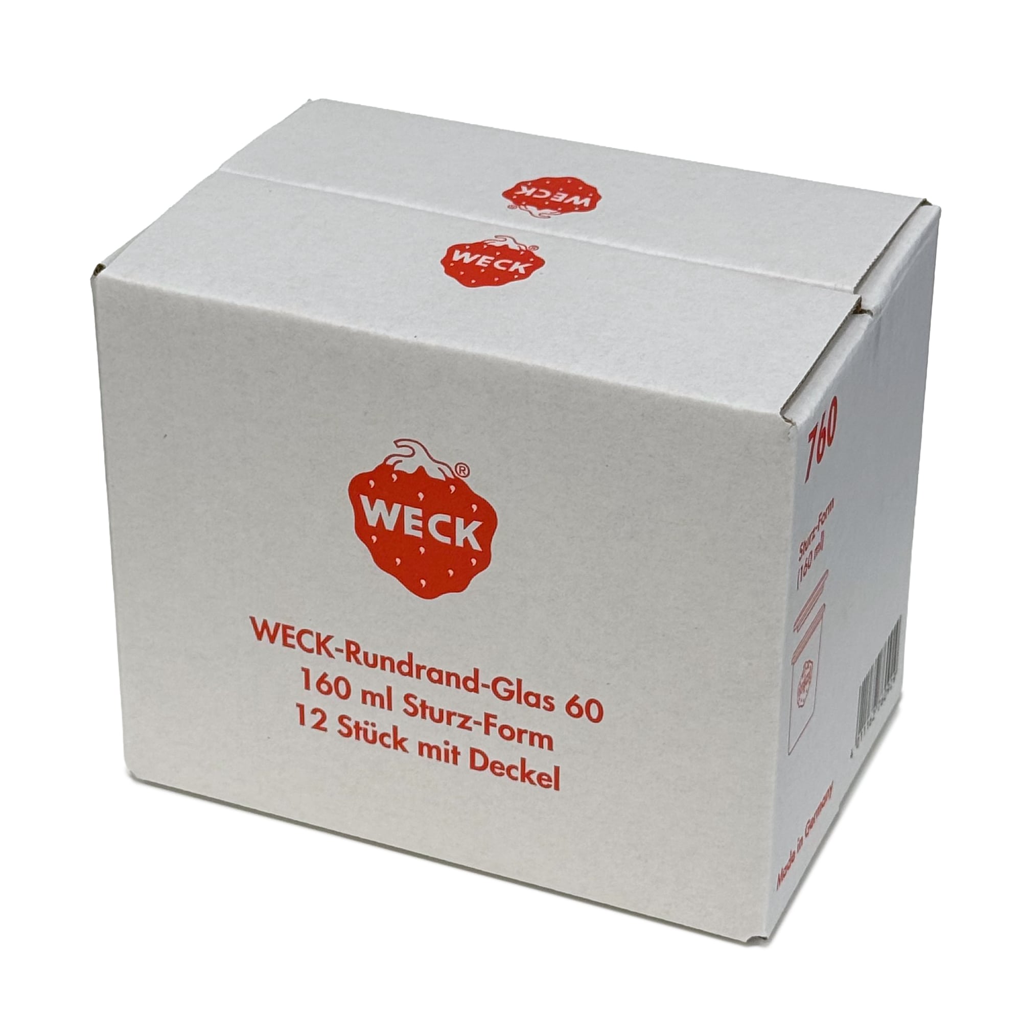 12x 160 ml WECK-kaatopurkki lasikannella RR 60