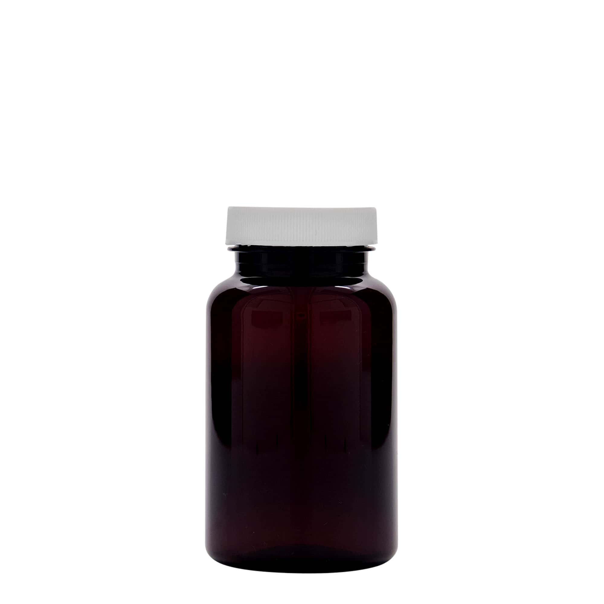 200 ml PET-Packer, muovi, ruskea, suu: GPI 45/400