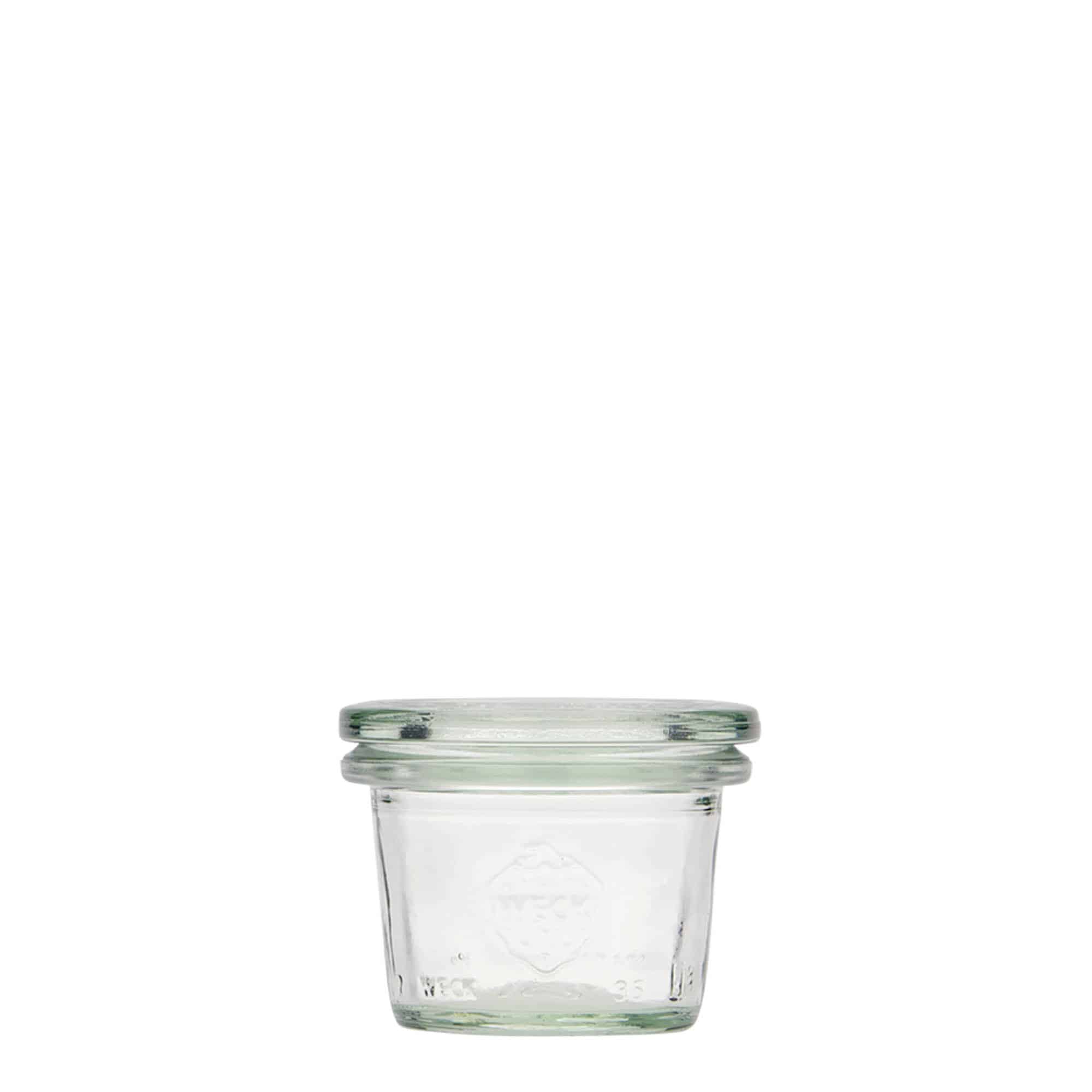 35 ml WECK sylinterimäinen lasipurkki, suu: pyöreä reuna 35 ml WECK sylinterimäinen lasipurkki, suu: pyöreä reuna