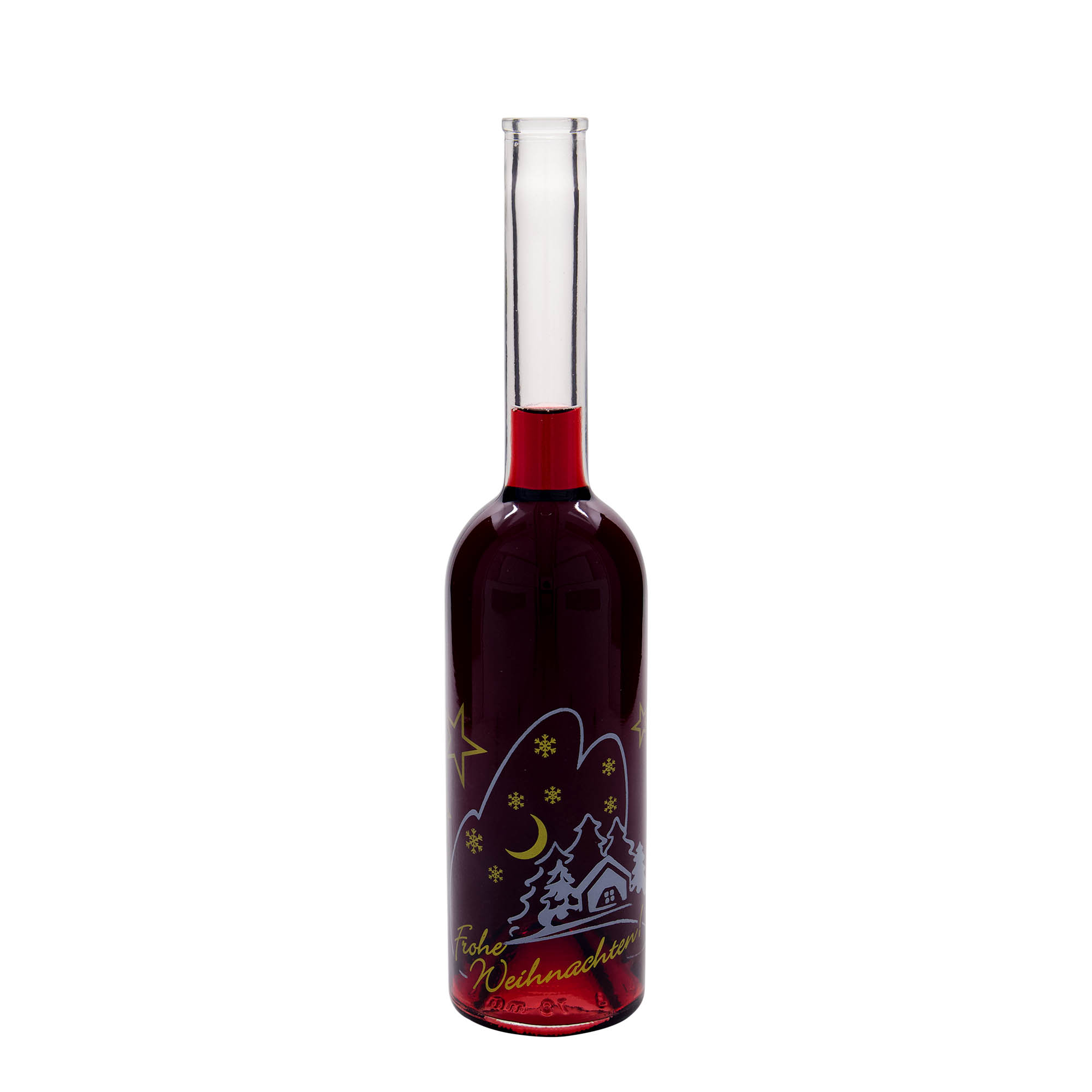 500 ml lasipullo ”Opera”, kuva-aihe: joulun idylli, suuaukko: korkki