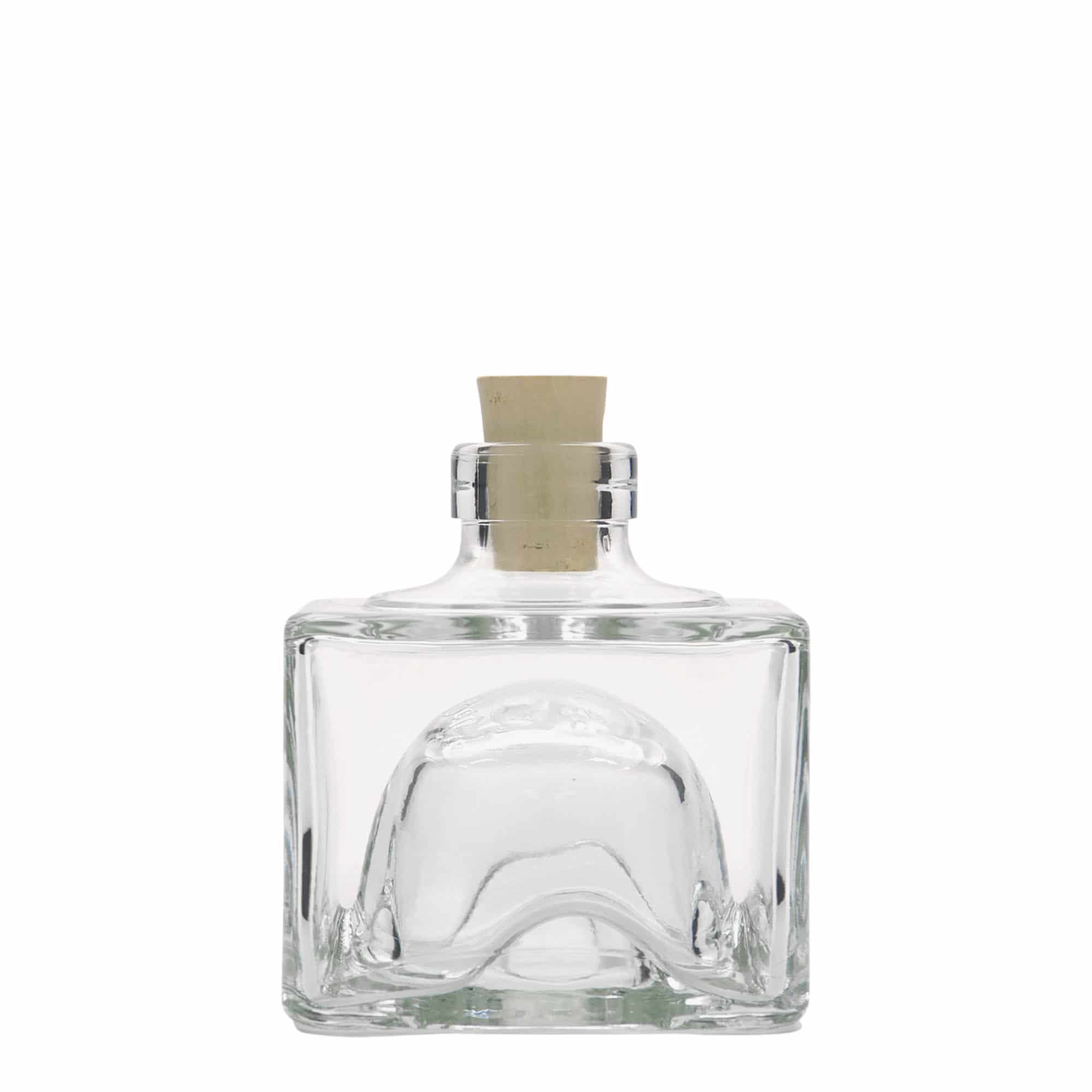 200 ml lasipullo 'Cocolores', neliö, suu: korkki