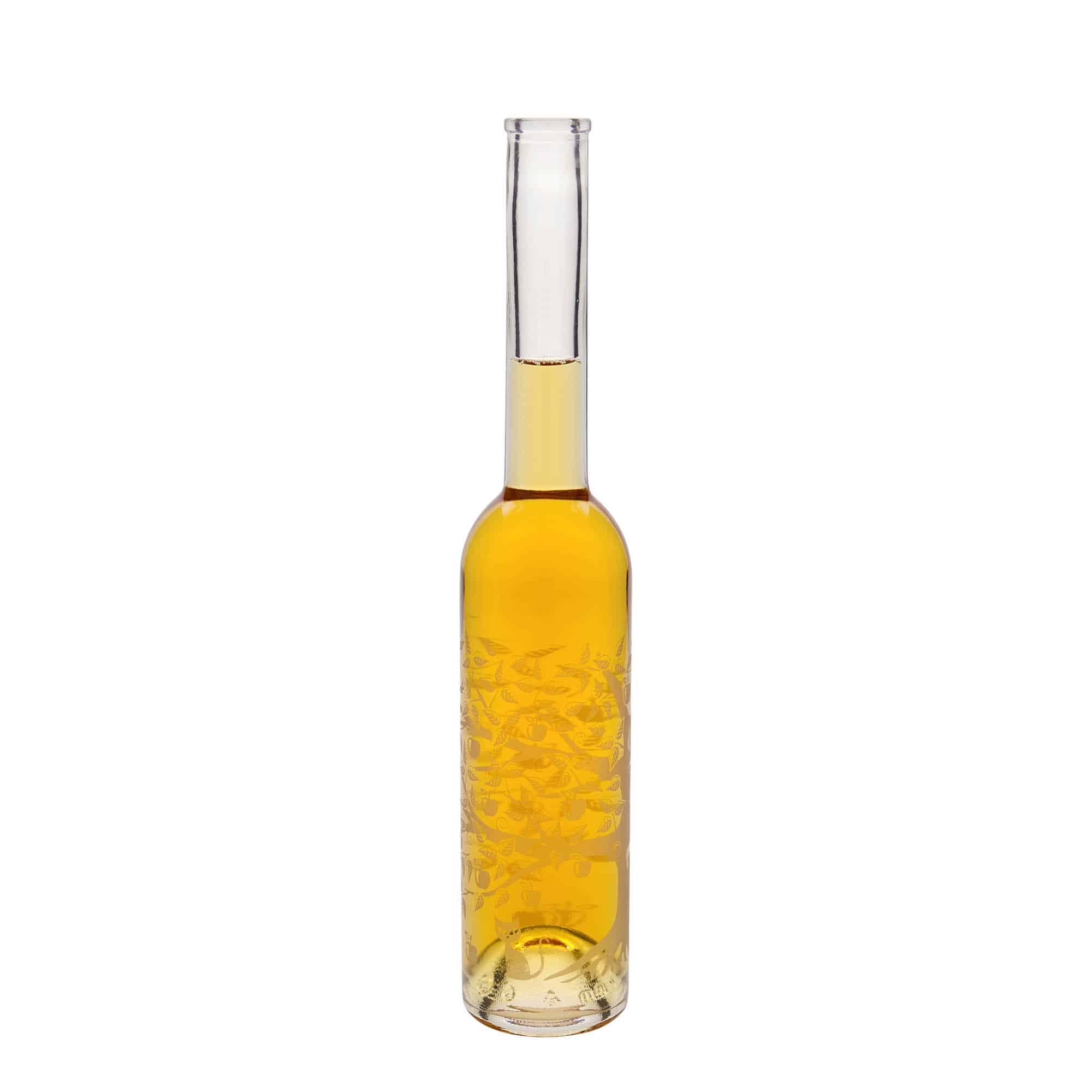 350 ml lasipullo 'Ooppera', kuvio: omenapuu, suu: korkki
