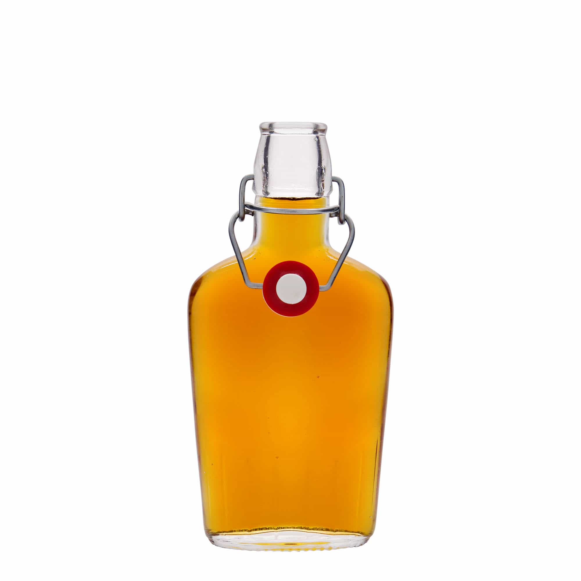 250 ml lasipullo 'Fiaschetta', soikea, suu: patenttikorkki