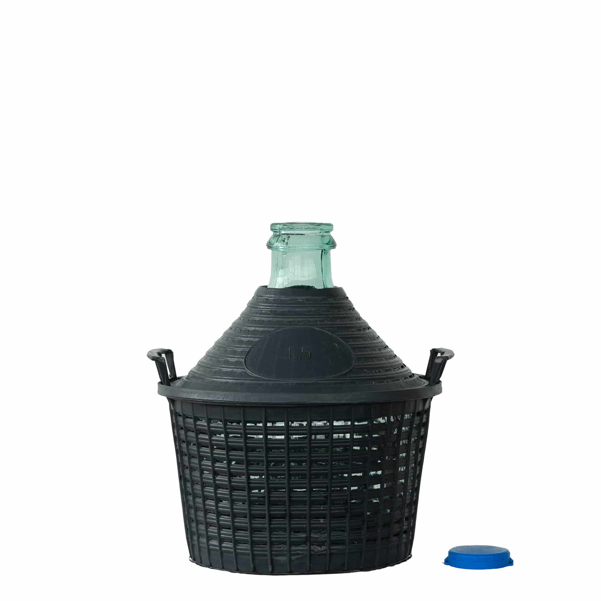 5 l pallopullo kapeakaulainen, lasia, suuaukko: päällyskansi