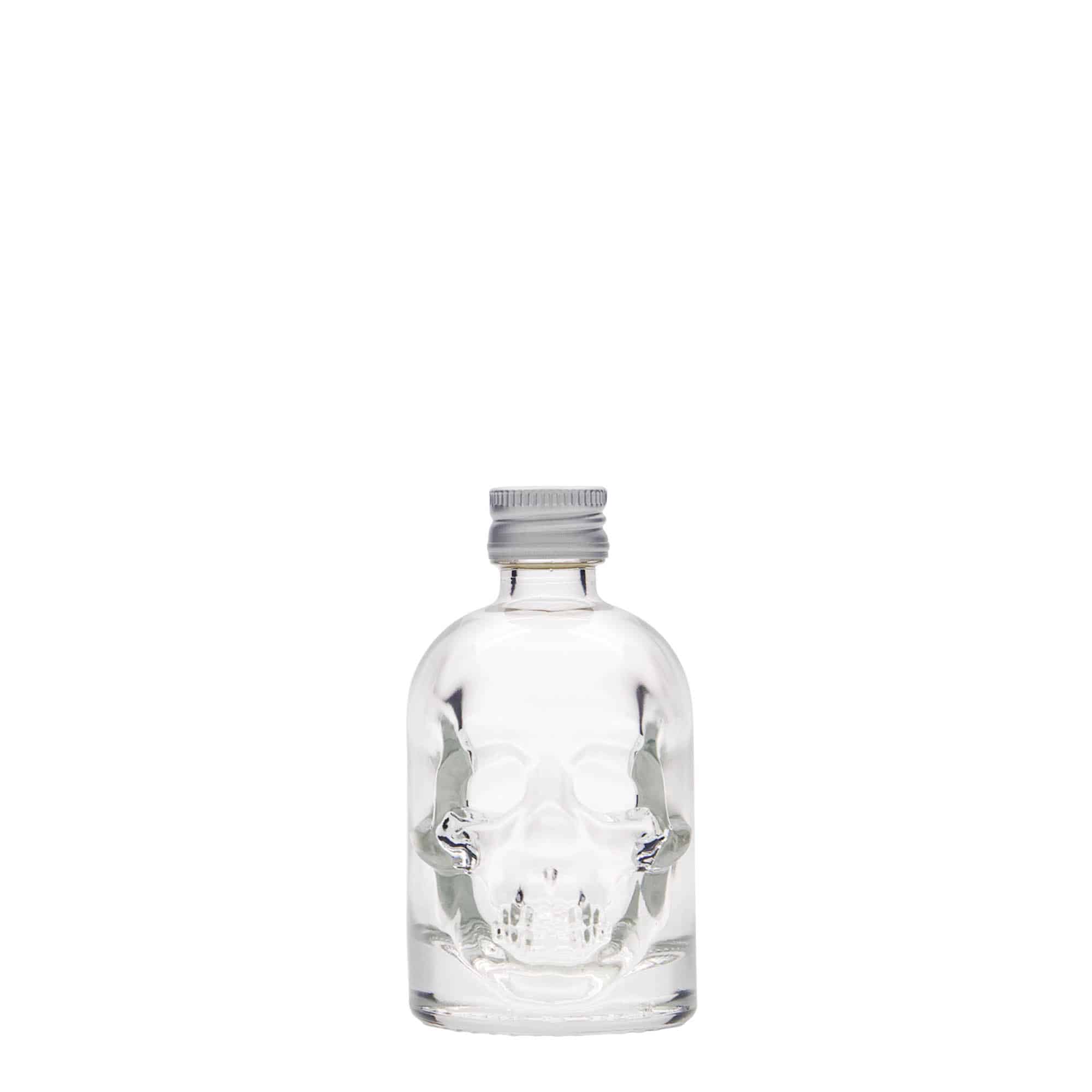 50 ml lasipullo 'Pääkallo', suu: PP 18