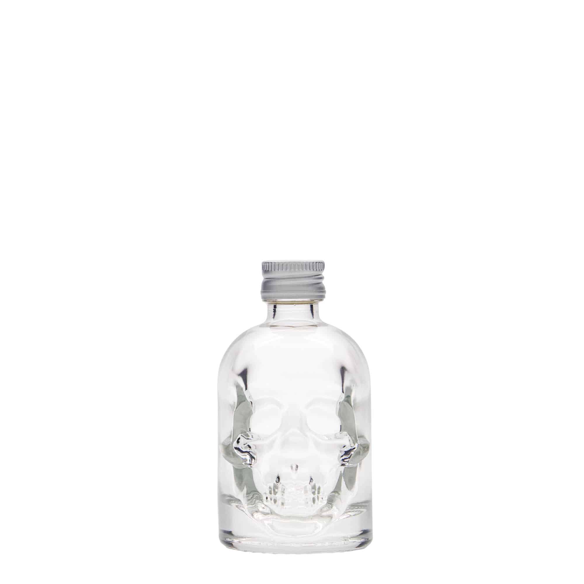 50 ml lasipullo 'Kuolonpää', suuaukko: PP 18 50 ml lasipullo 'Kuolonpää', suuaukko: PP 18