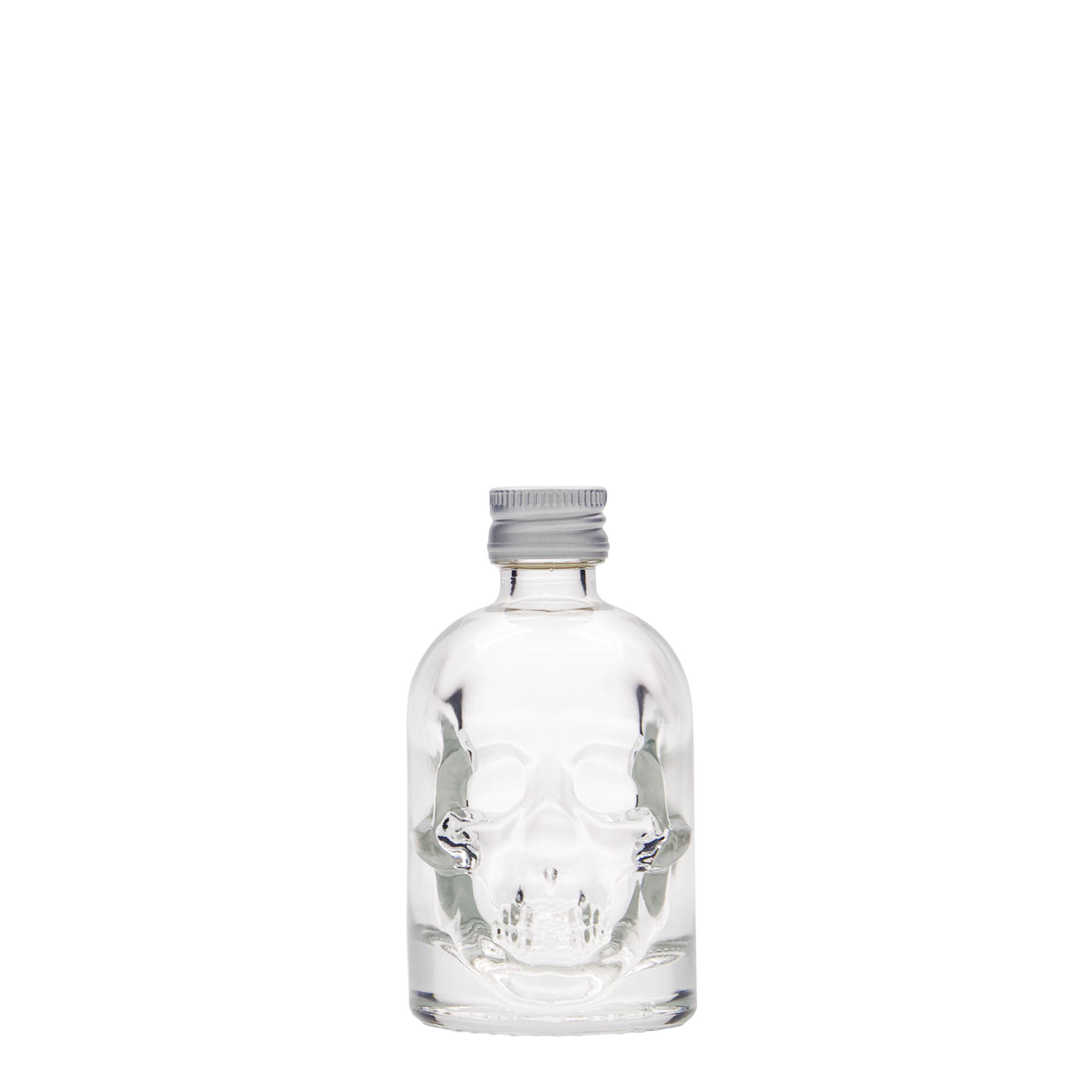 50 ml lasipullo 'Kuolonpää', suuaukko: PP 18 50 ml lasipullo 'Kuolonpää', suuaukko: PP 18